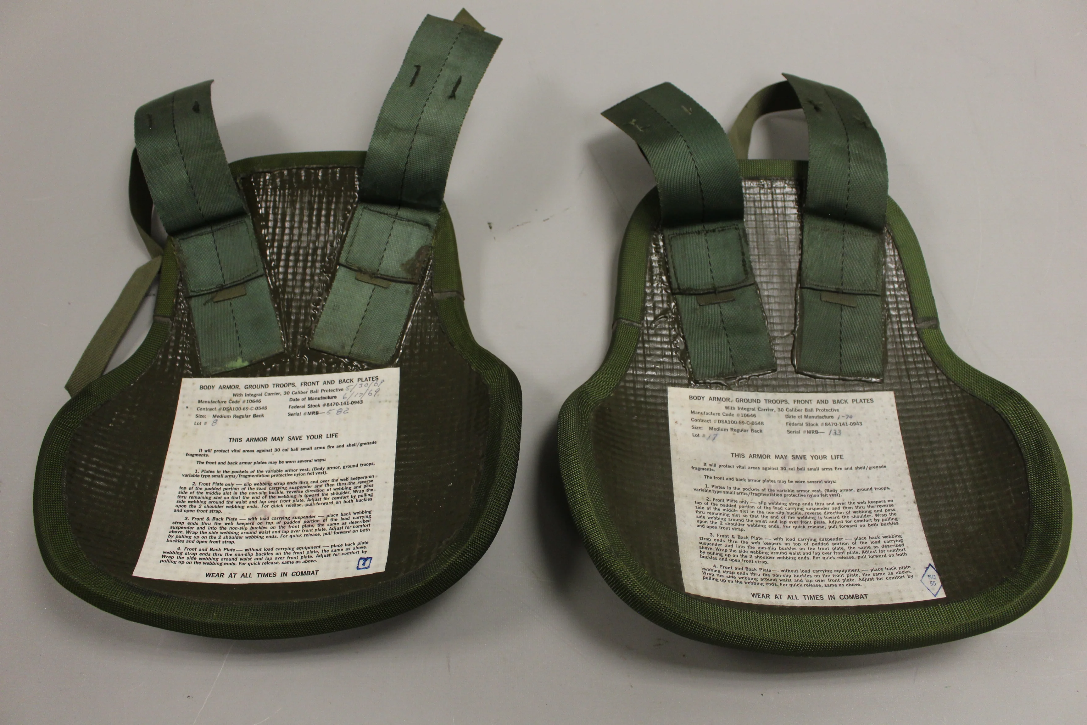 1970's US Army Ground Troops Small Arms-Fragmentation Protective Body Armor Vest with Front-Back Plates - 8470-141-0947 - Medium Regular - Image 10