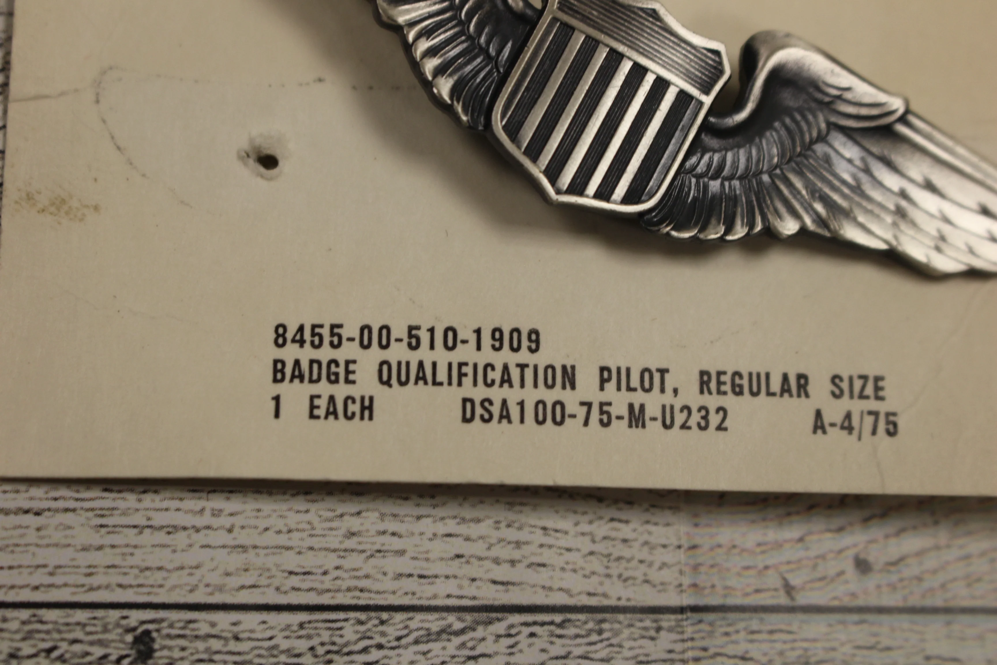 1975 Vietnam Air Force Pilot Aviation Qualification Badge - 8455-00-510-1909 - Image 2