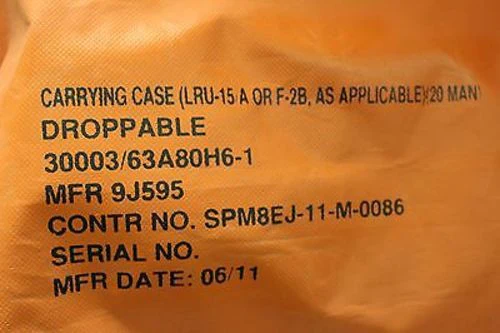 20 Man Life Raft Carrying Case, P/N 63A80H6-1, Includes rip cord, New! - Image 5