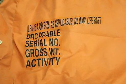 20 Man Life Raft Carrying Case, P/N 63A80H6-1, Includes rip cord, New! - Image 7