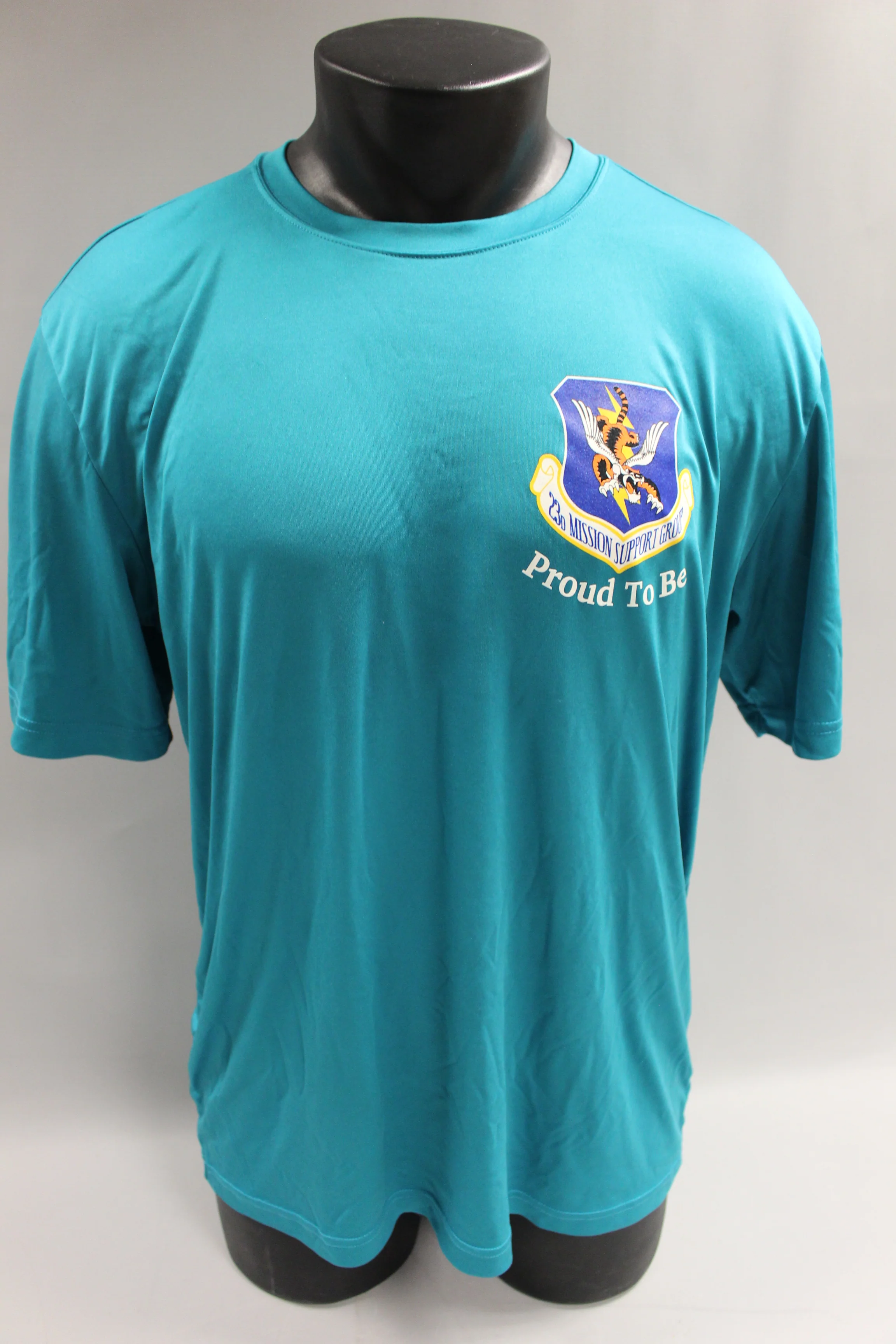 23RD Mission Support Group Size Large Unisex Shirt -Blue -Used