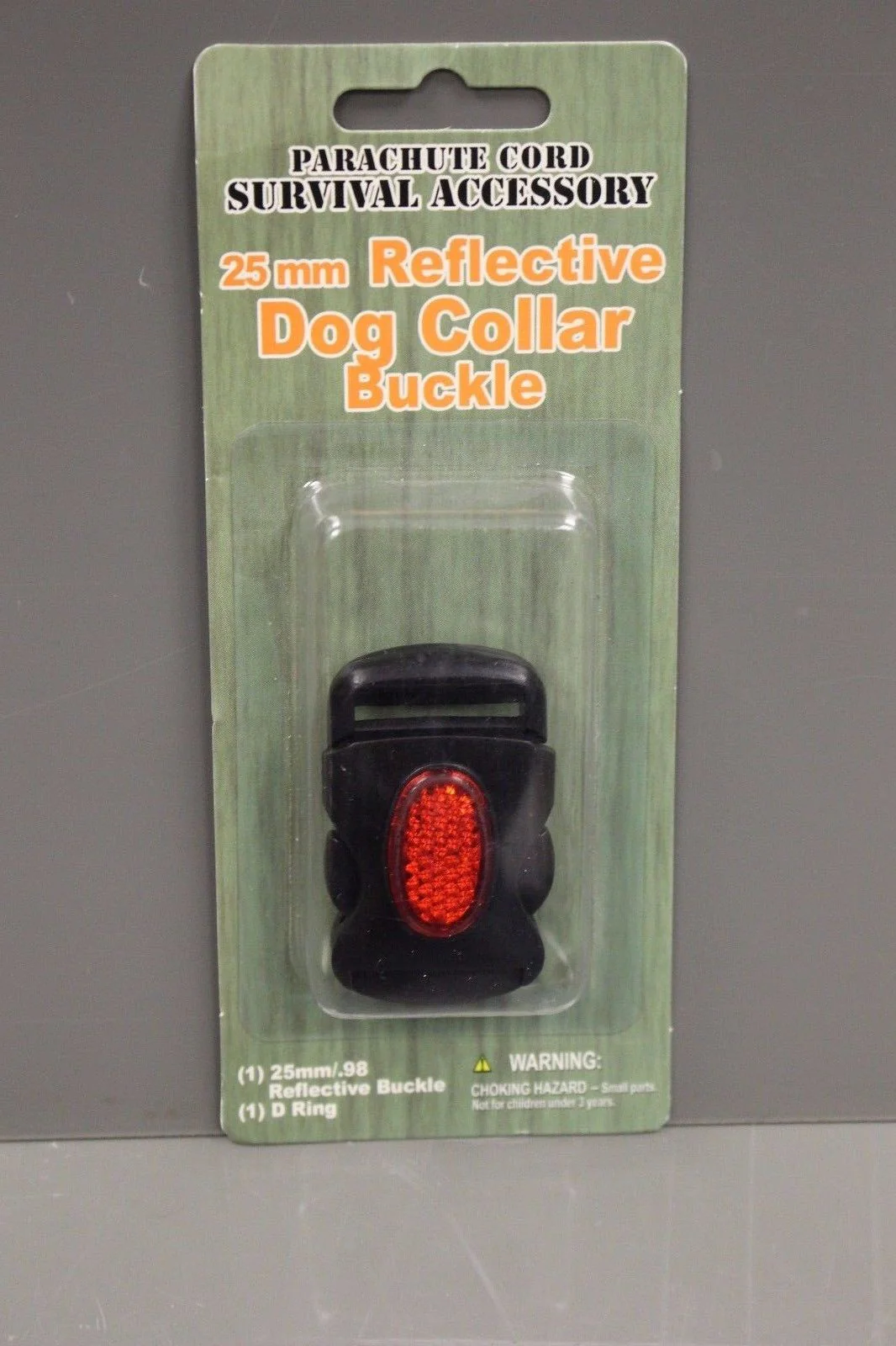 25 mm (1") Reflective Dog Collar Buckle W/ D Ring