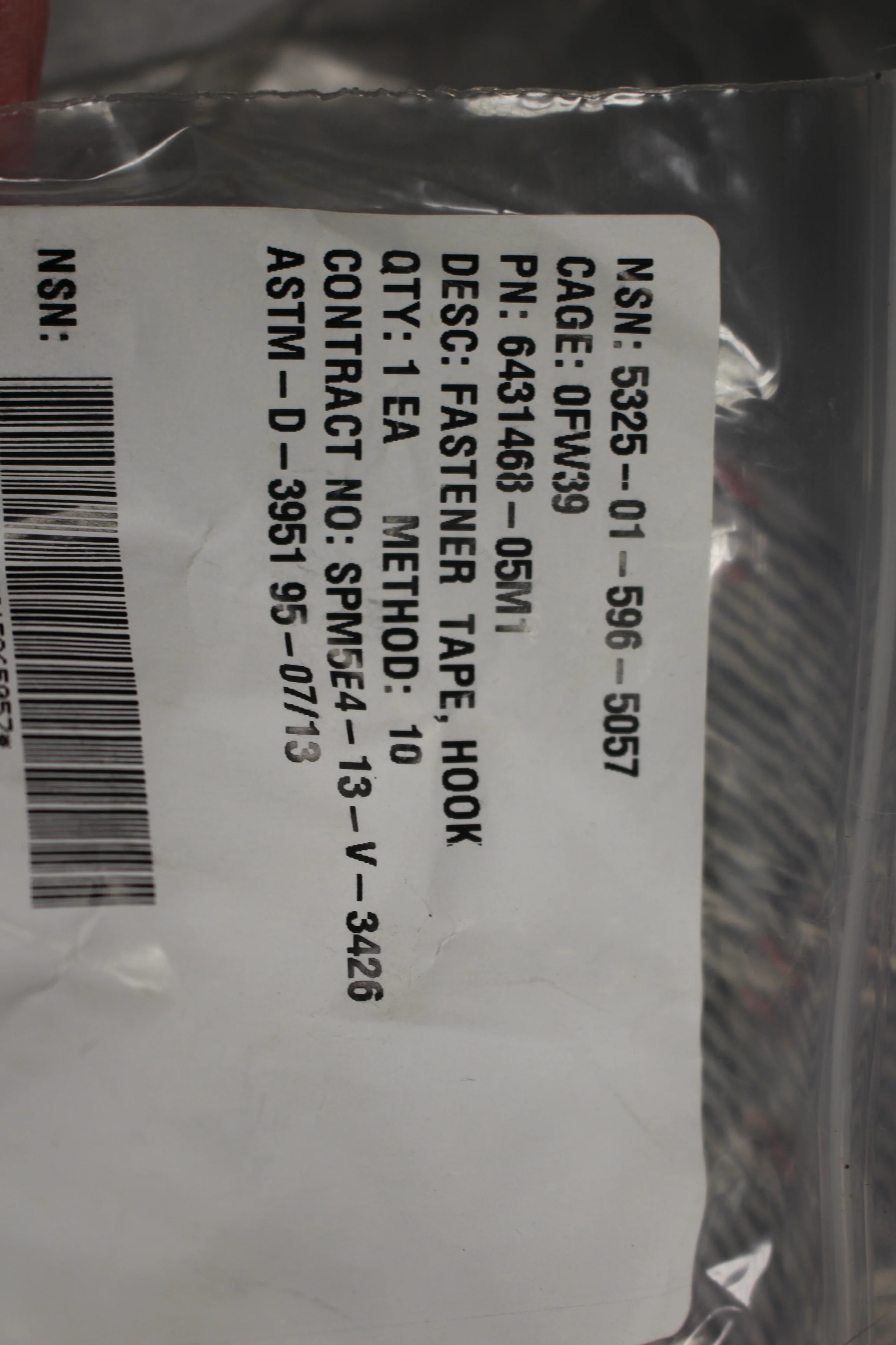 25 Yard Roll of 2 Inch Hook Fastener Tape, 5325-01-596-5057, 6431468-05M1, New - Image 4