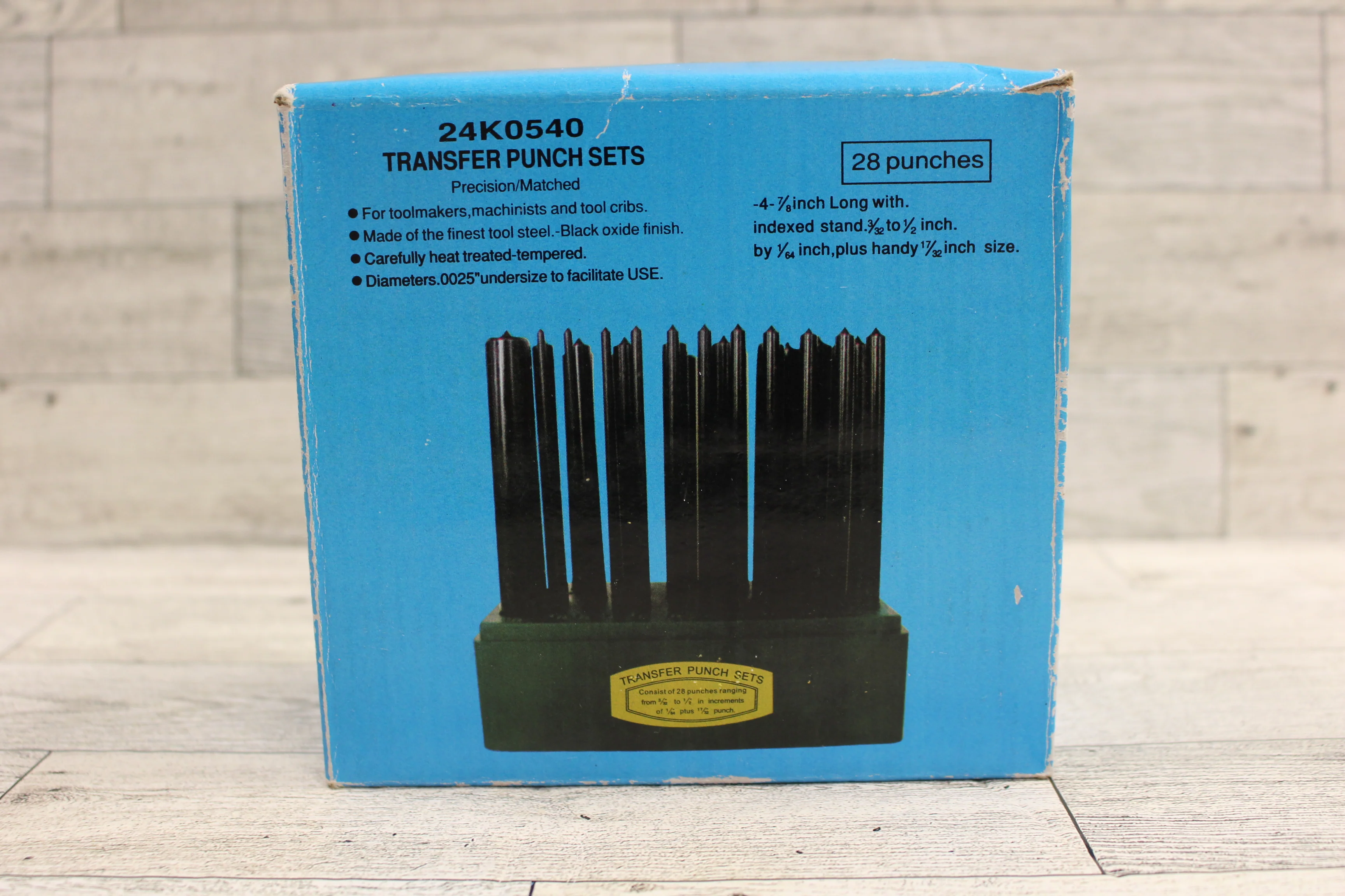 28 Piece Transfer Punch Set - 24K0540 - 3/32" to 1/2"+17/32" Steel 4 7/8" L -New - Image 11