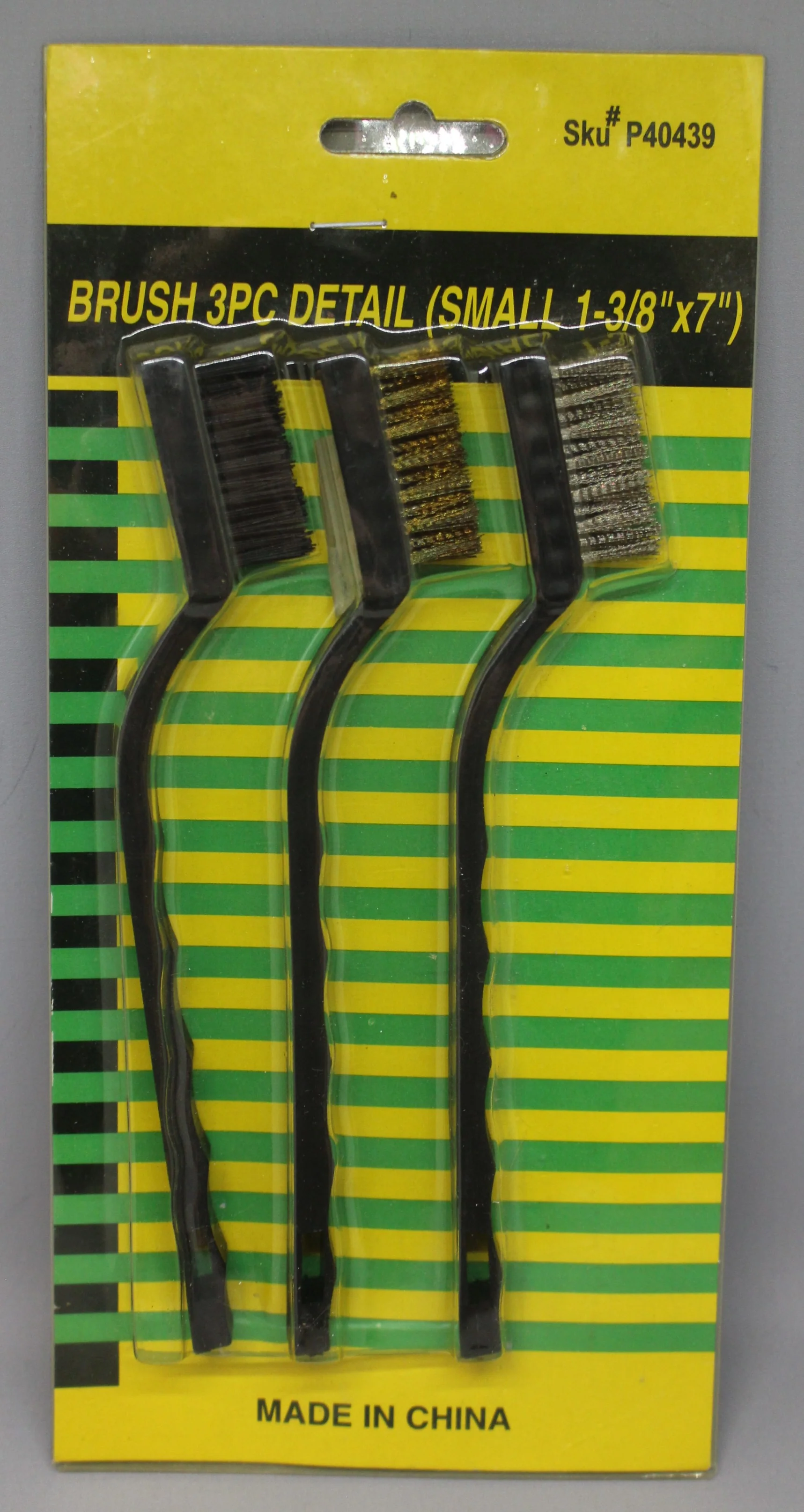 3 Piece Detail Wire Brush Set - P40439 - Small - New
