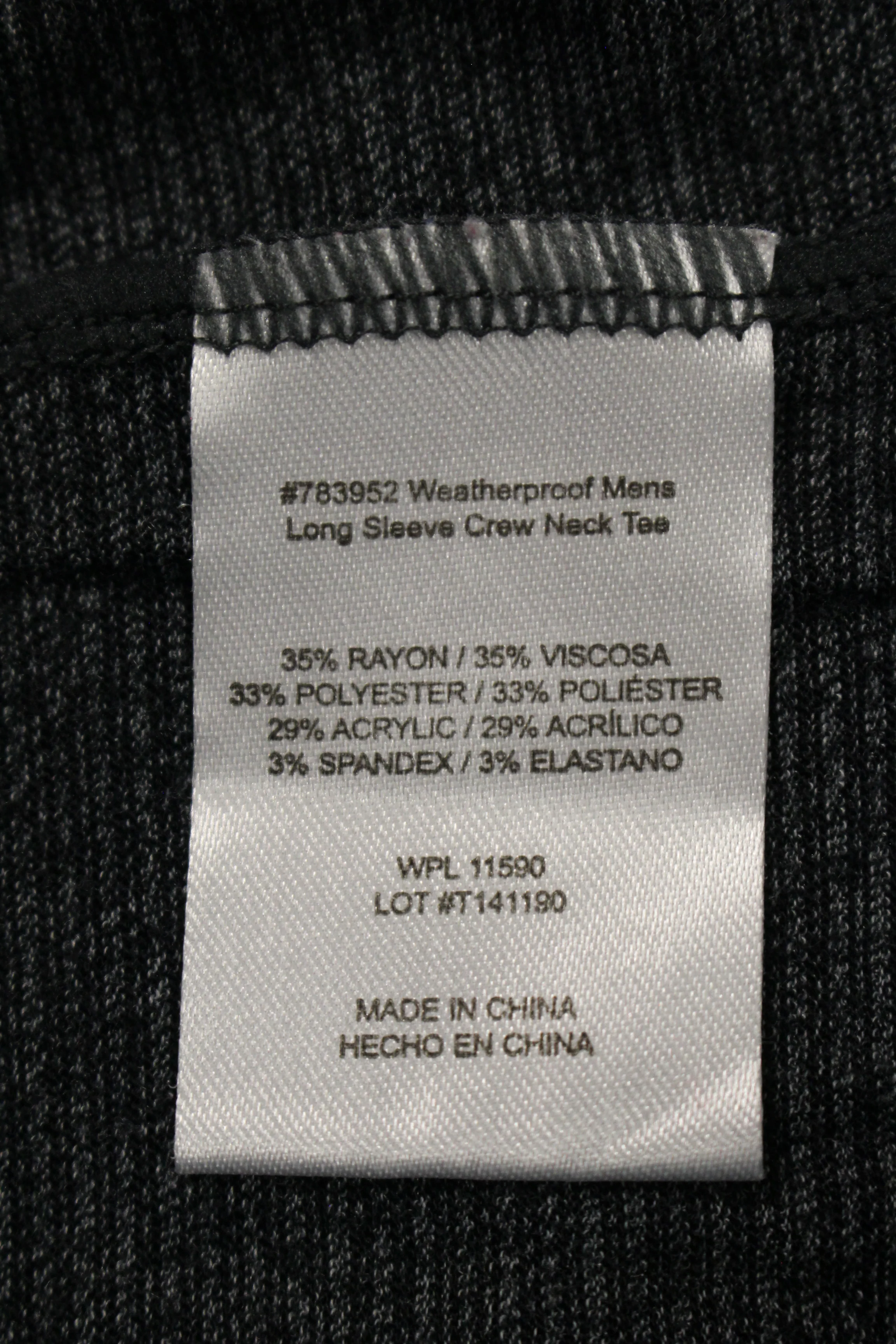 32 Degrees Men's Weatherproof Long Sleeve Crew Neck Tee - Medium - Used - Image 3