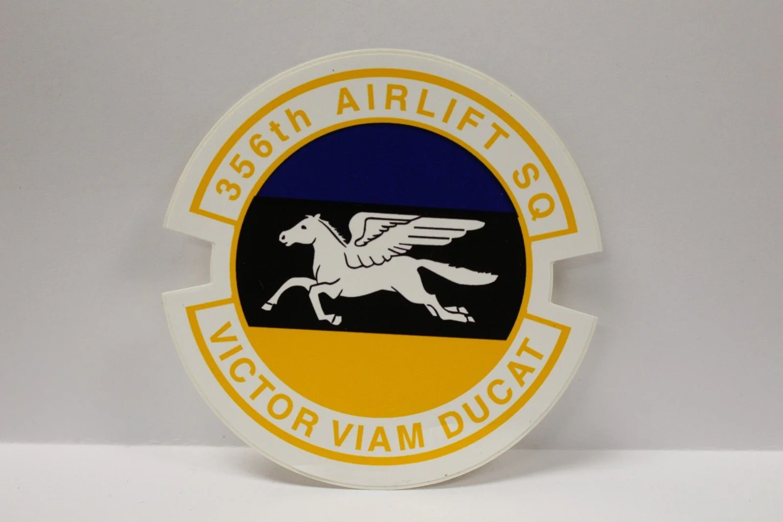 356th Airlift Squadron VICTOR VIAM DUCAT Color Decal, 3-1/8" x 3" New