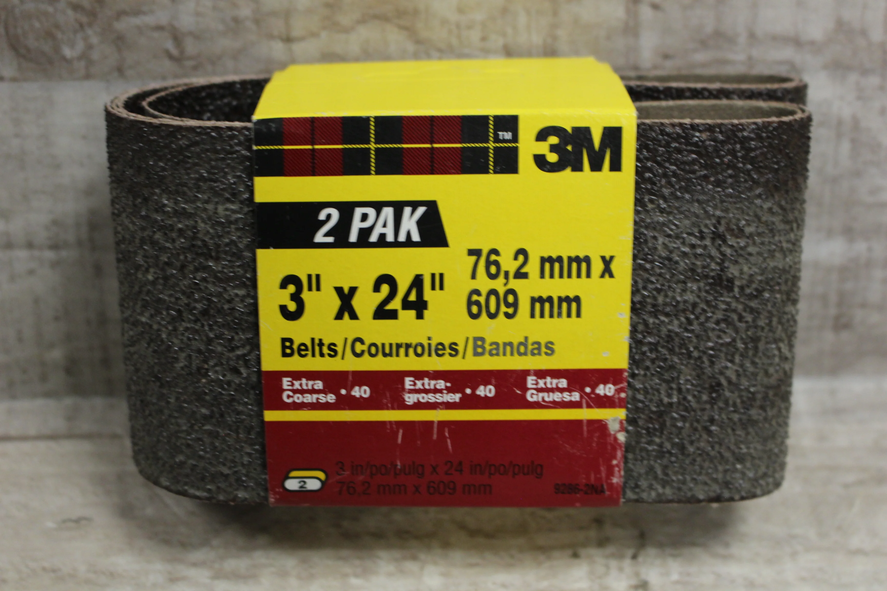 3M 2Pak Extra Coarse 3"x24" Grinder Belt -New