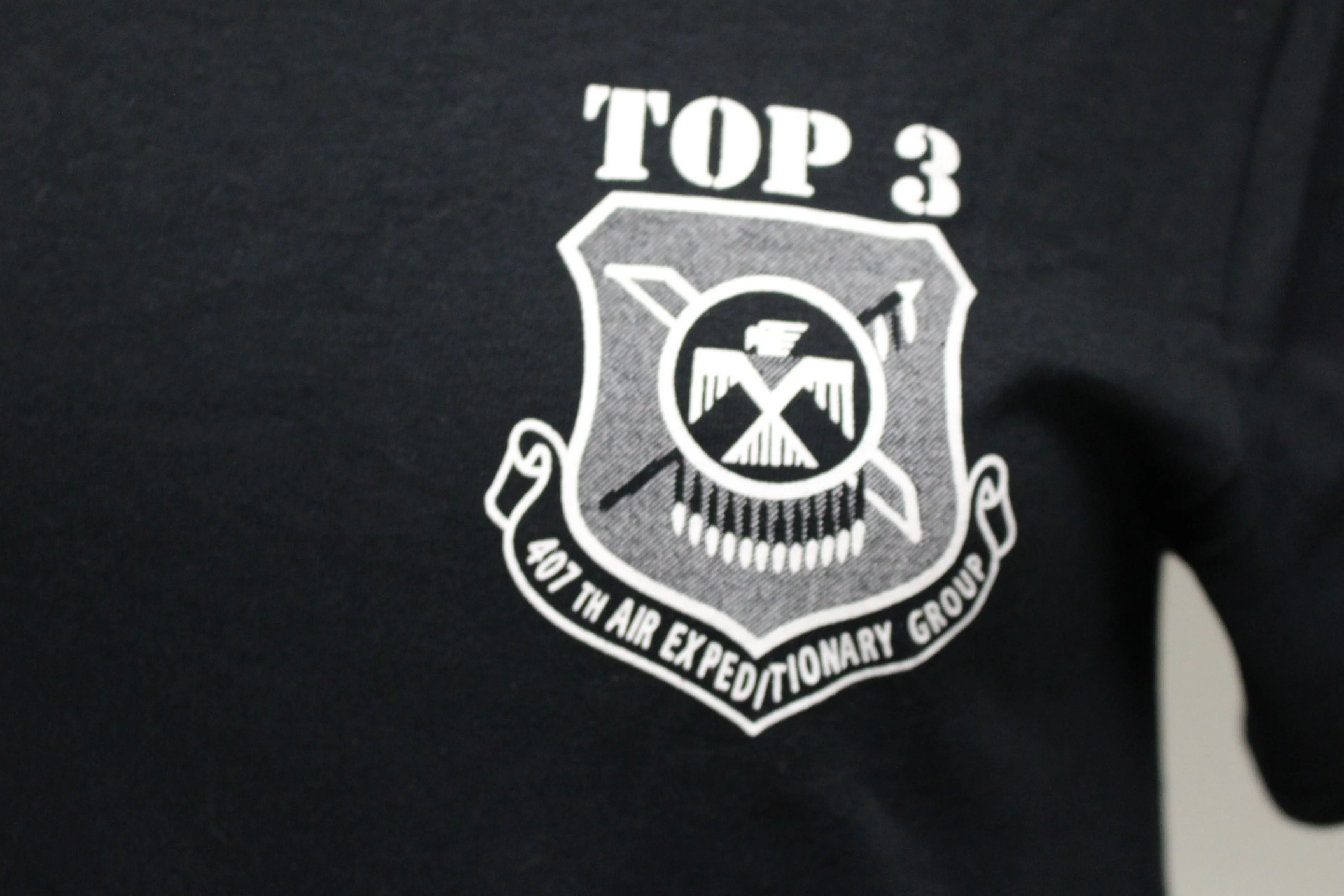 407th Air Expeditionary Group Top 3 MSAB, Short Sleeve T-Shirt, Black, Small, New - Image 2