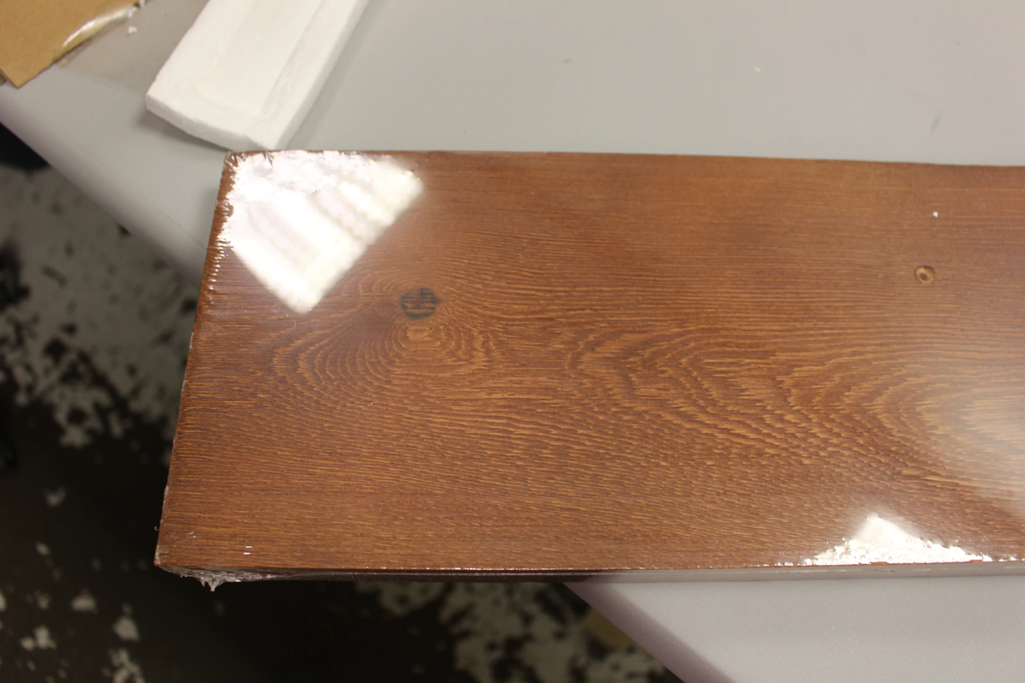 48" Mahogany Floating Shelf - New - Missing Screws - Image 3