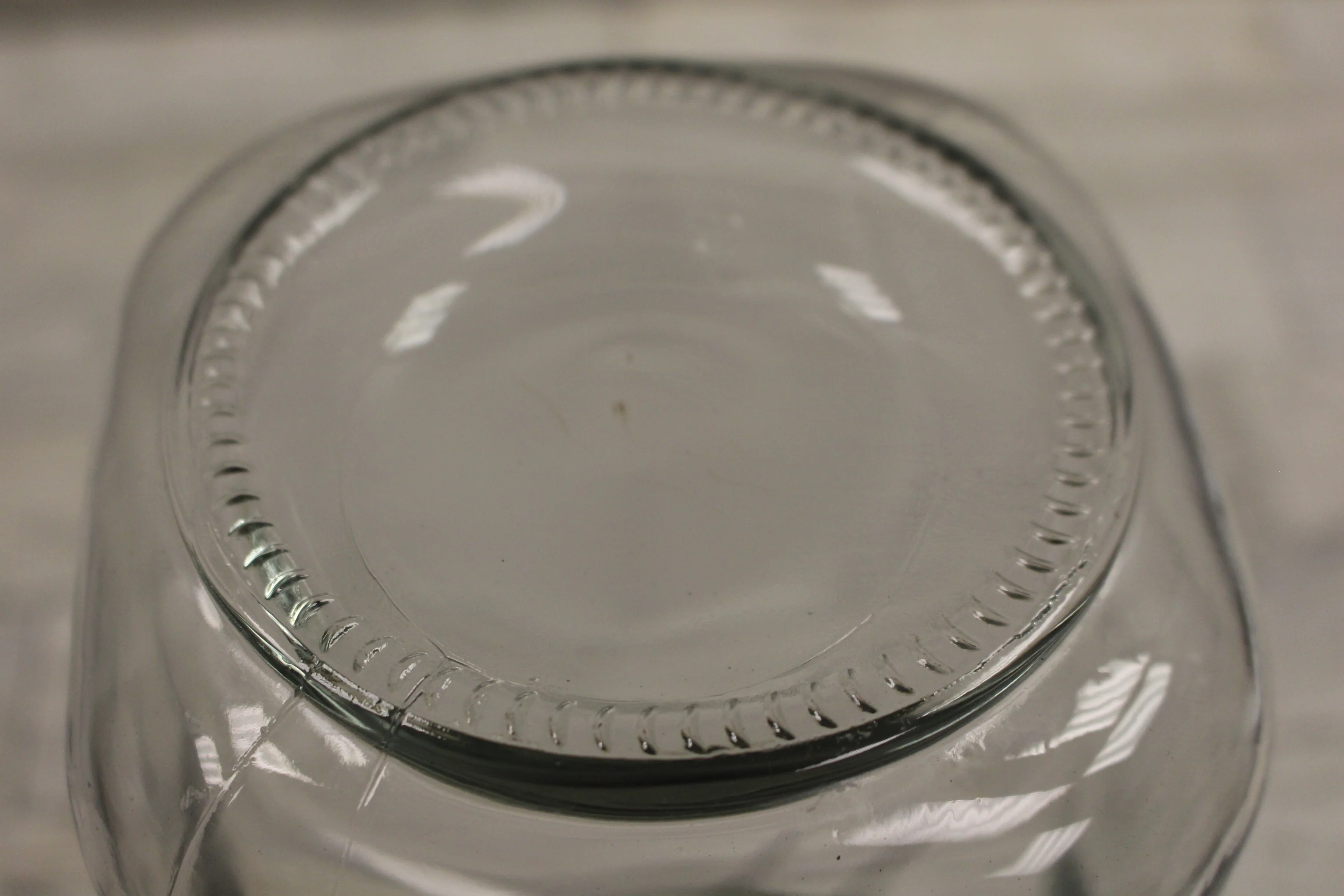 8.5" Clear Glass Hinged Square Canister/Jar - Airtight - Used - Image 3