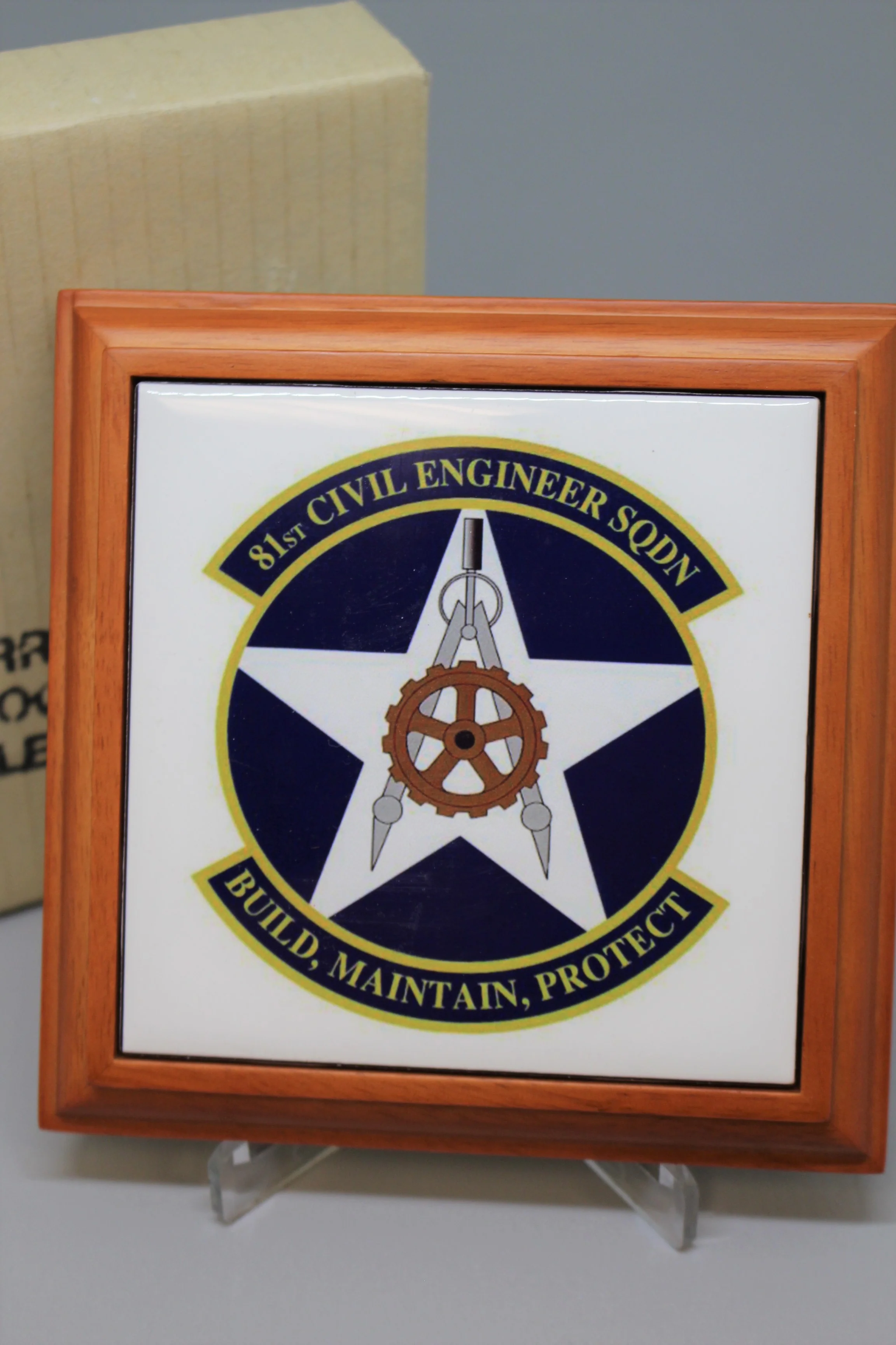 81st Civil Engineer Sqdn Plaque Frame Coaster - Build, Maintain, Protect - New - Image 2