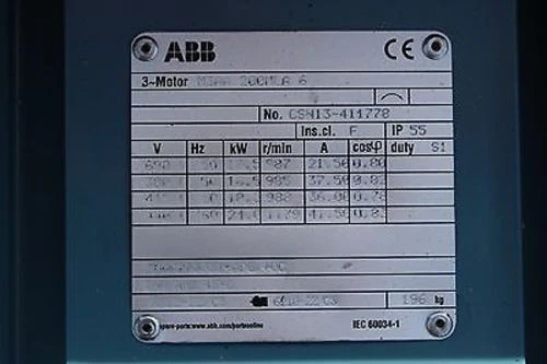 ABB Alternating Motor, NSN 6105-25-150-9953, M3AA 200MLA 6, NEW! - Image 8