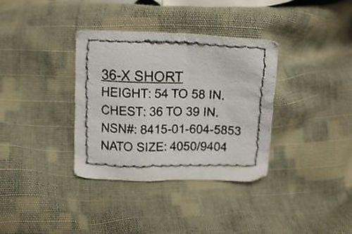 ACU Army Combat Coat, Size: 36-X Short, NSN:8415-01-604-5853, New - Image 8