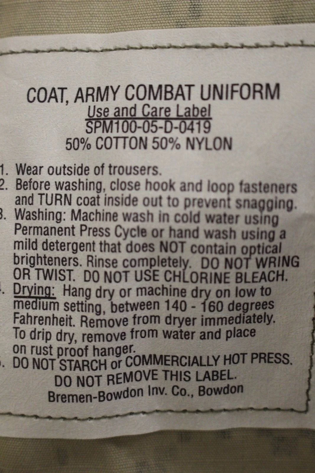 ACU Army Combat Coat, Size: Large X-Long, NSN: 8415-01-519-8608, New - Image 7