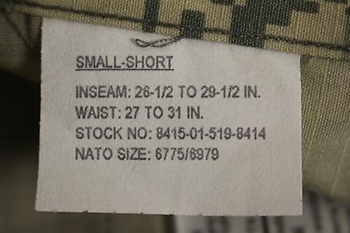 ACU Army Combat Trousers, Size: Small-Short, NSN:8415-01-519-8414, New - Image 6