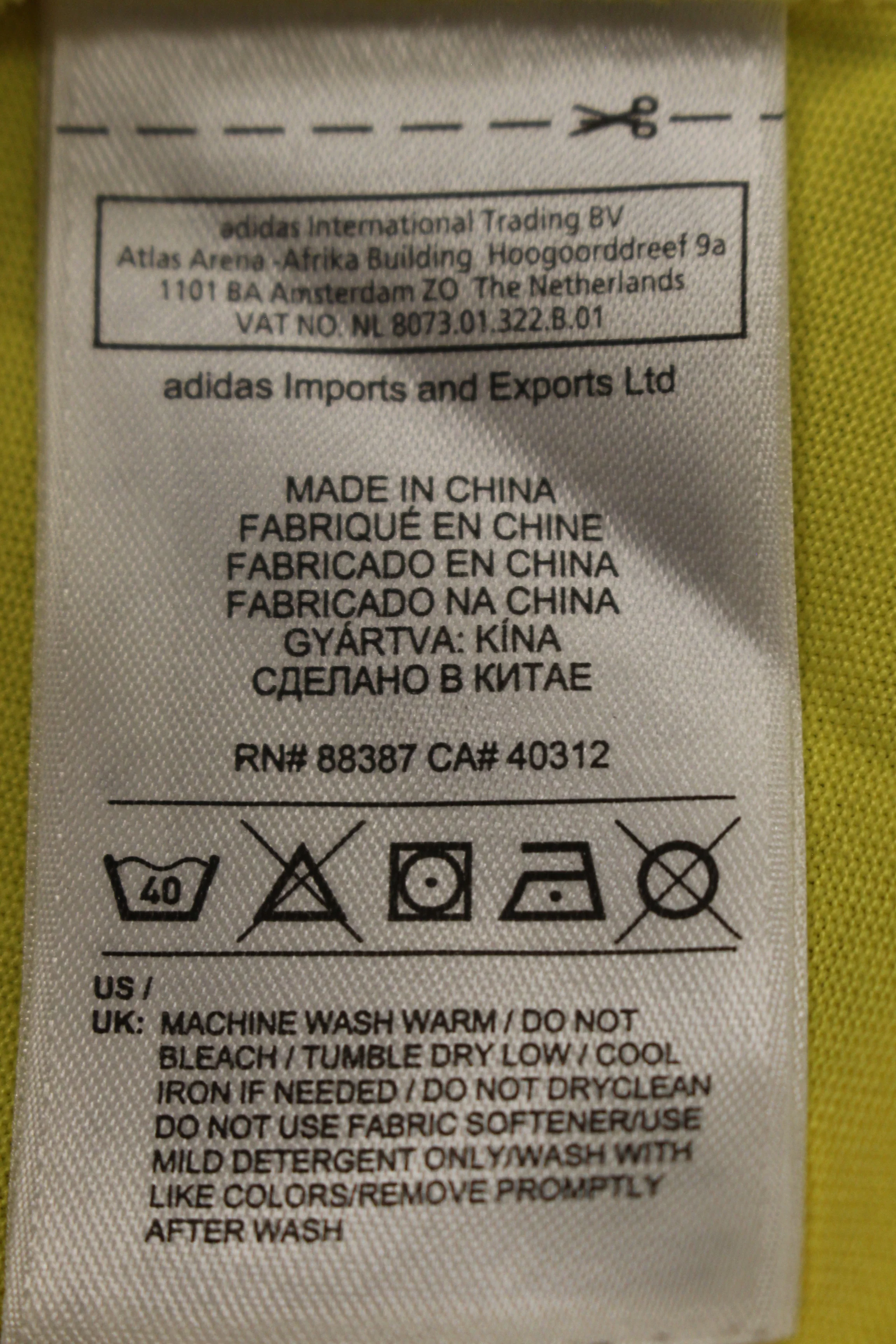 Adidas Climalite Cotton T-Shirt - Medium - Yellow - Used - Image 3
