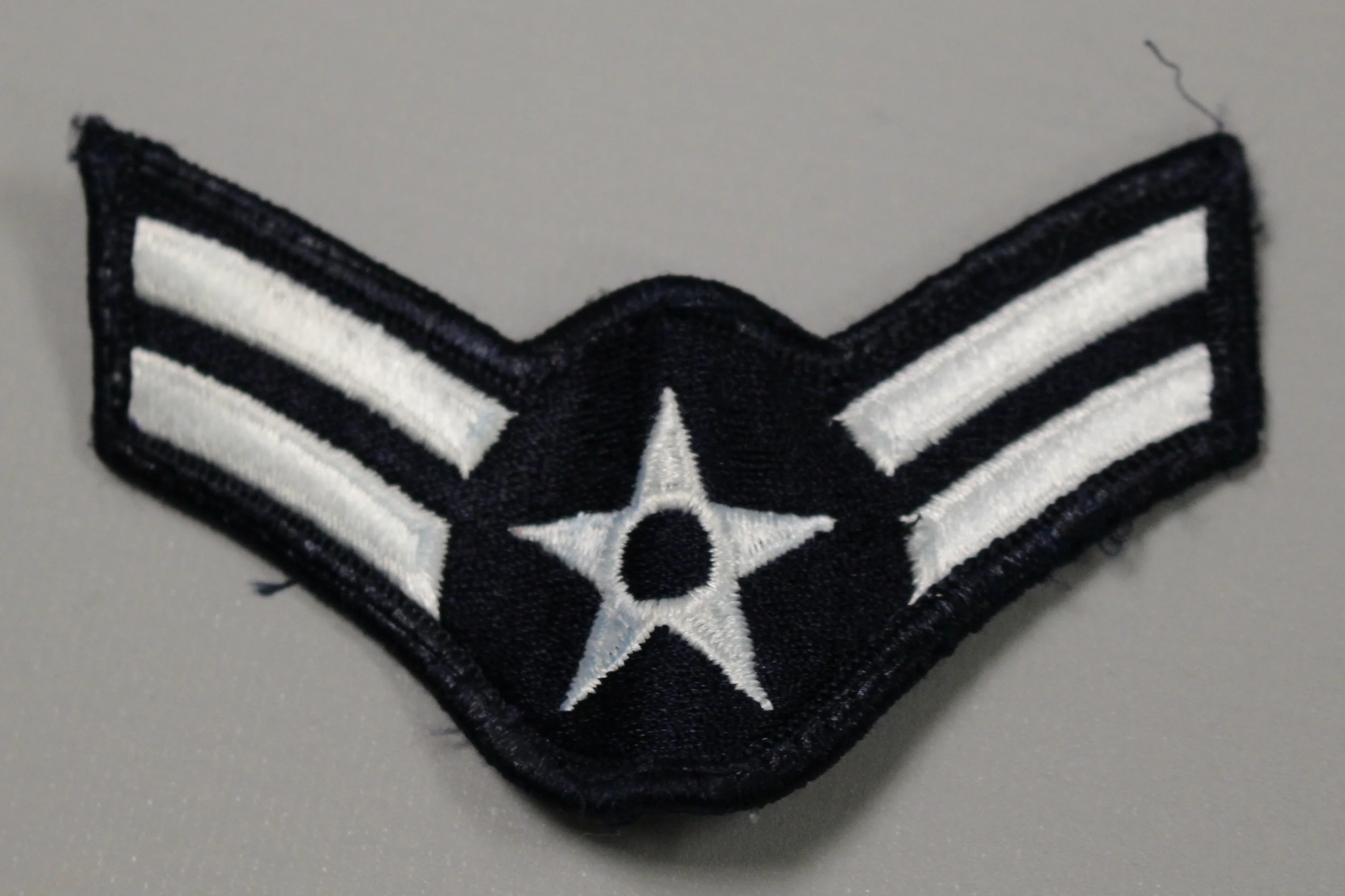 AF Air Force Embroidered Chevron Airman First Class E-3, Small, 3.5",