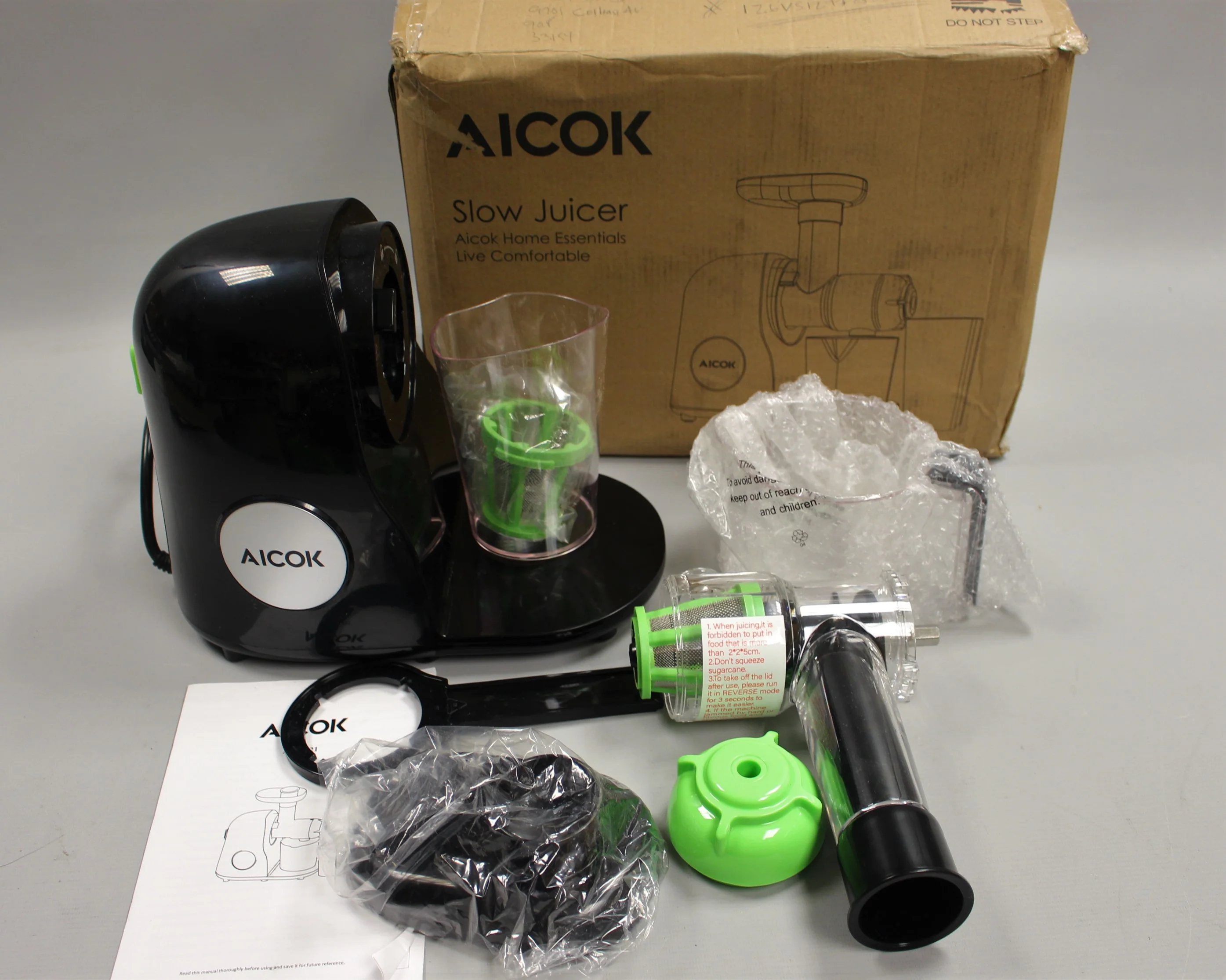 Aicok Slow Masticating Juicer - AMR521 - Black - New - Image 2