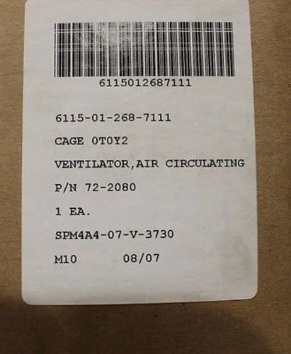 Air Circulating Vent, NSN 6115-01-268-7111, P/N 72-2080, NEW! - Image 3