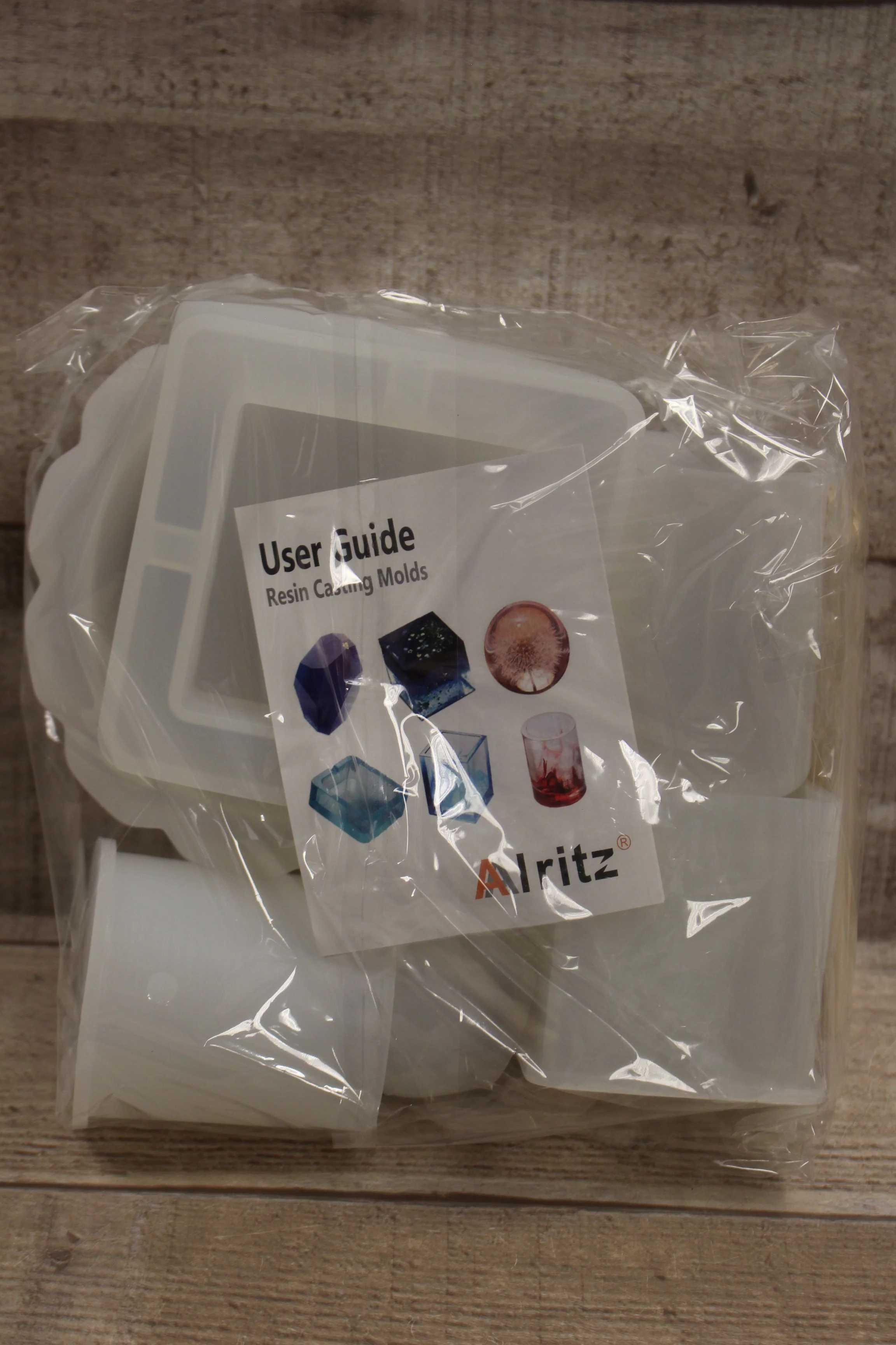 Alritz Resin Silicone Epoxy Casting Molds - Set of 6 - Round Square Cube Bowl