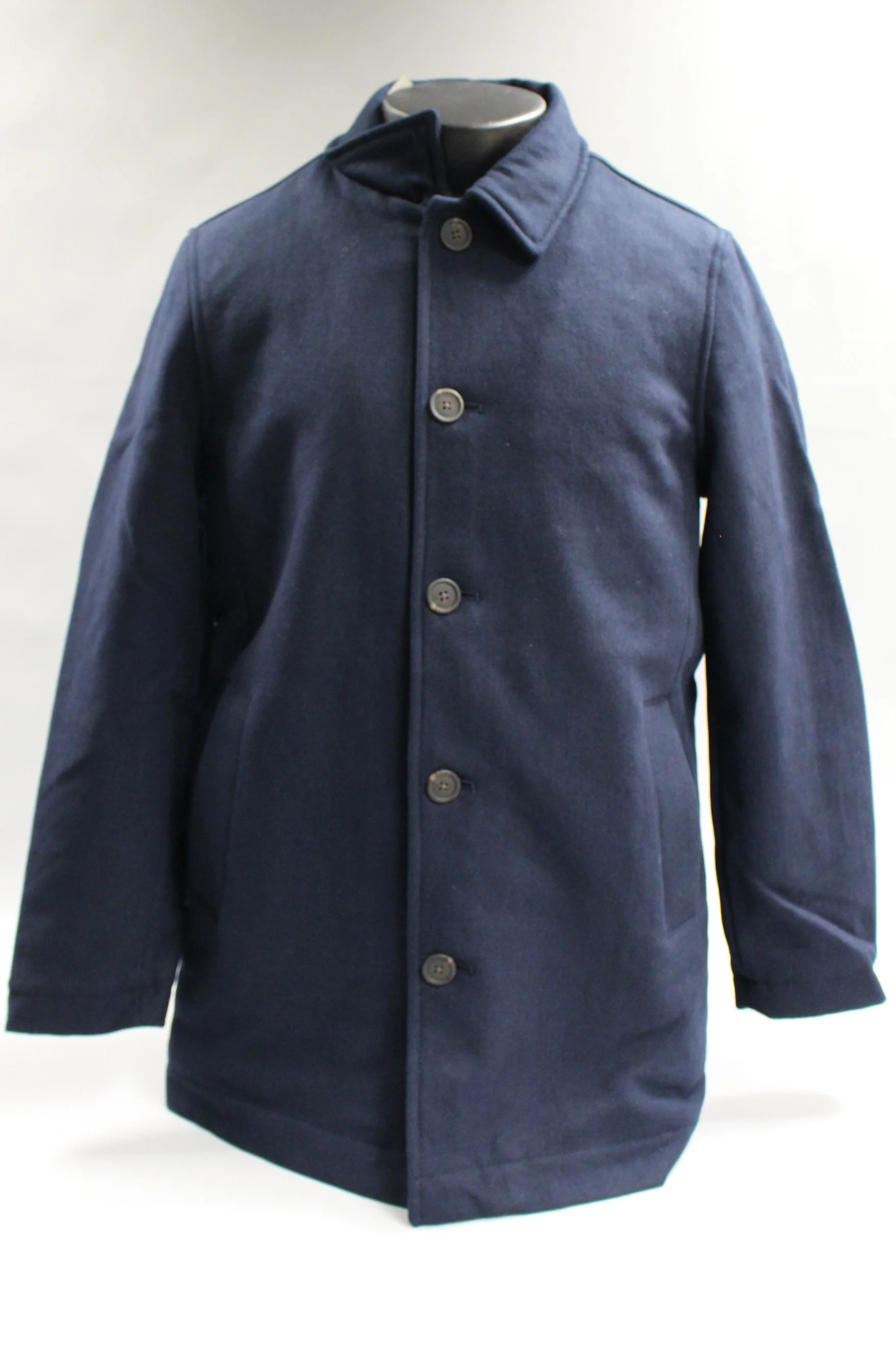 Amazon Essentials Men's Wool Blend Heavyweight Car Coat, Navy, Medium, New