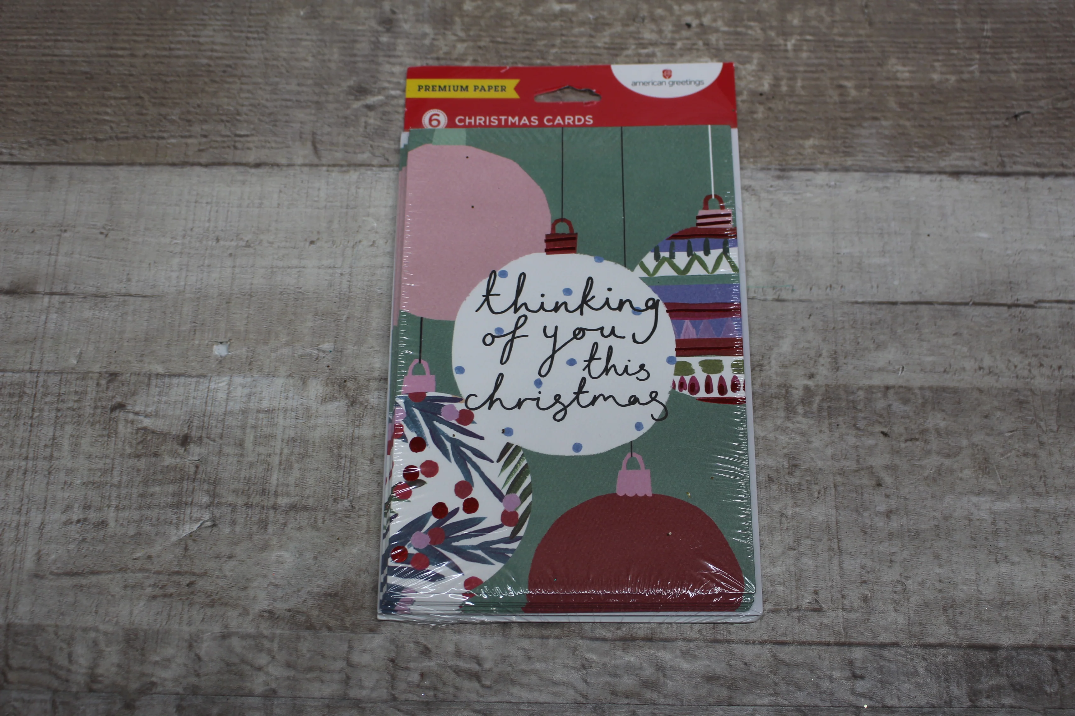 American Greetings Thinking Of You Holiday Greeting Cards Pack Of 6 -New