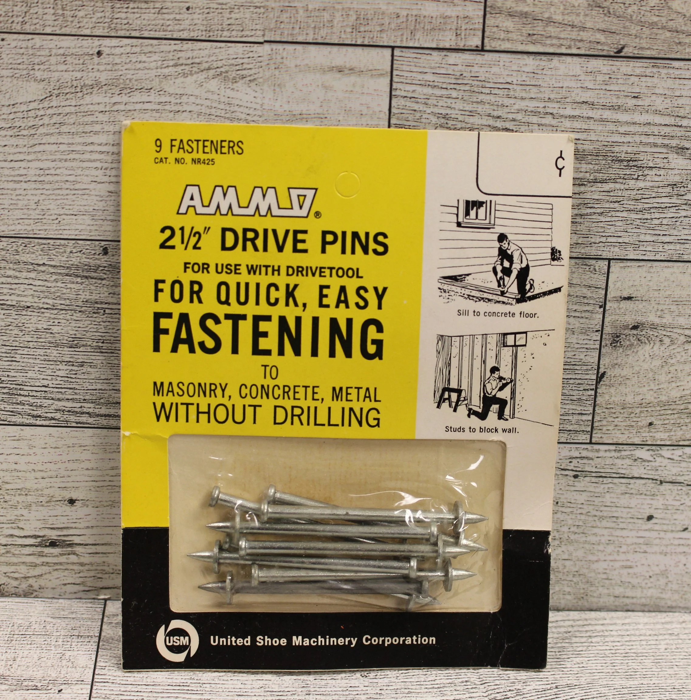 Ammo 2 1/2" Drive Pins for Use with Drivetool - 9 Fasteners - NR425 - New