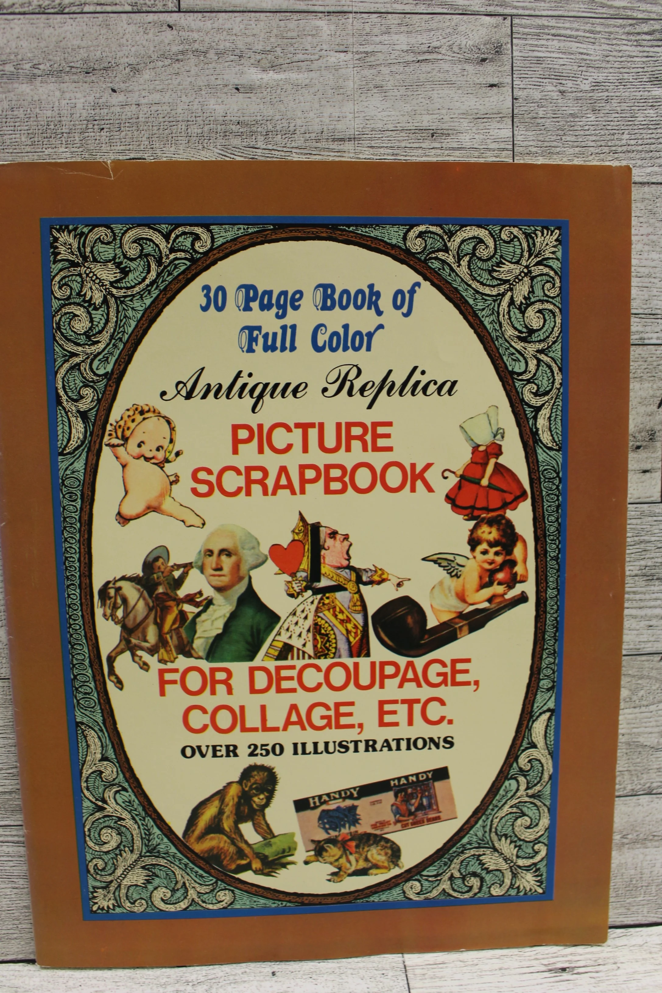 Antique Replica Picture Scrapbook for Decoupage, Collage, Etc. - 30 Page - Color - Used