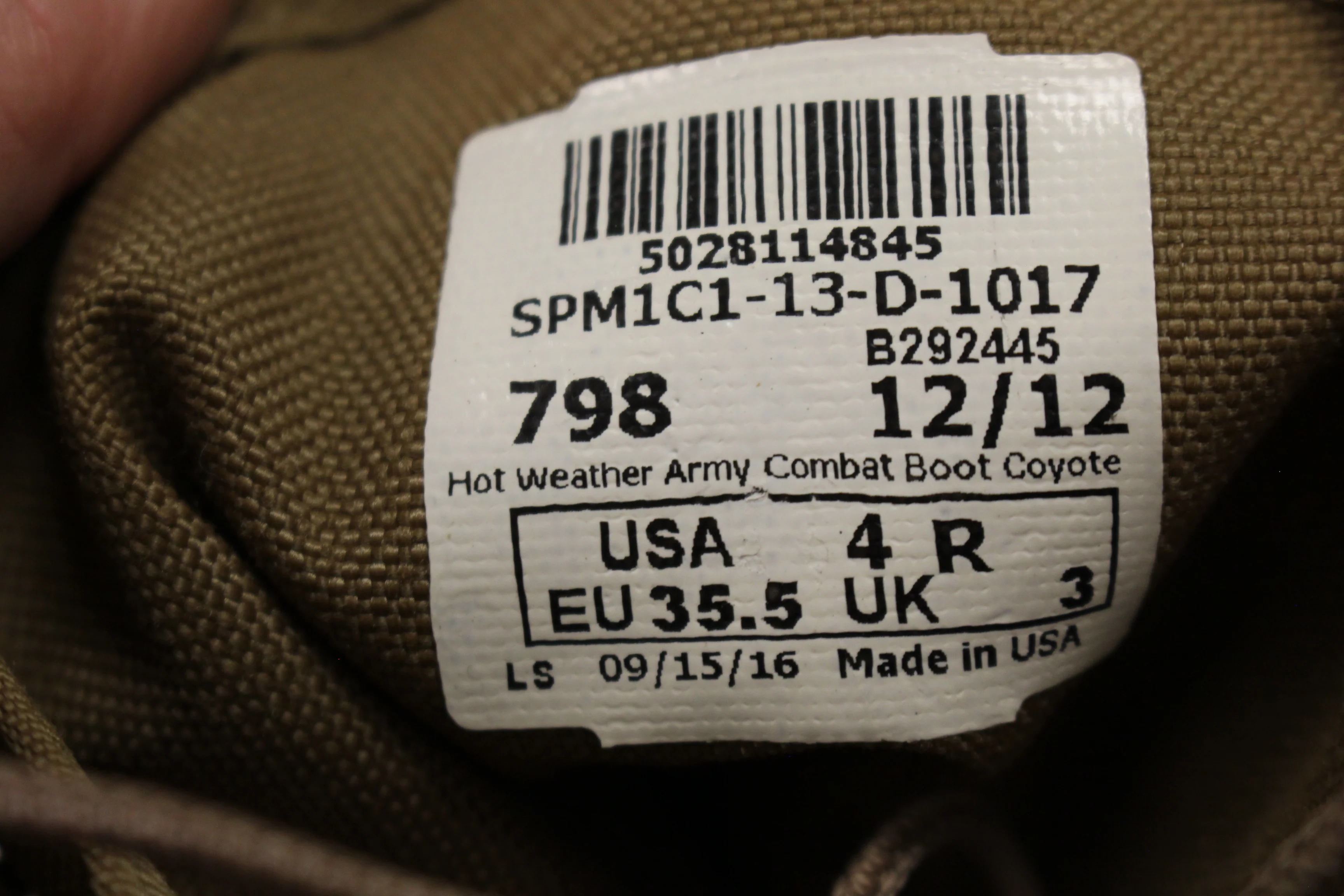 Army Hot Weather Combat Boot - Coyote Brown - Size: 4R - New - Image 2