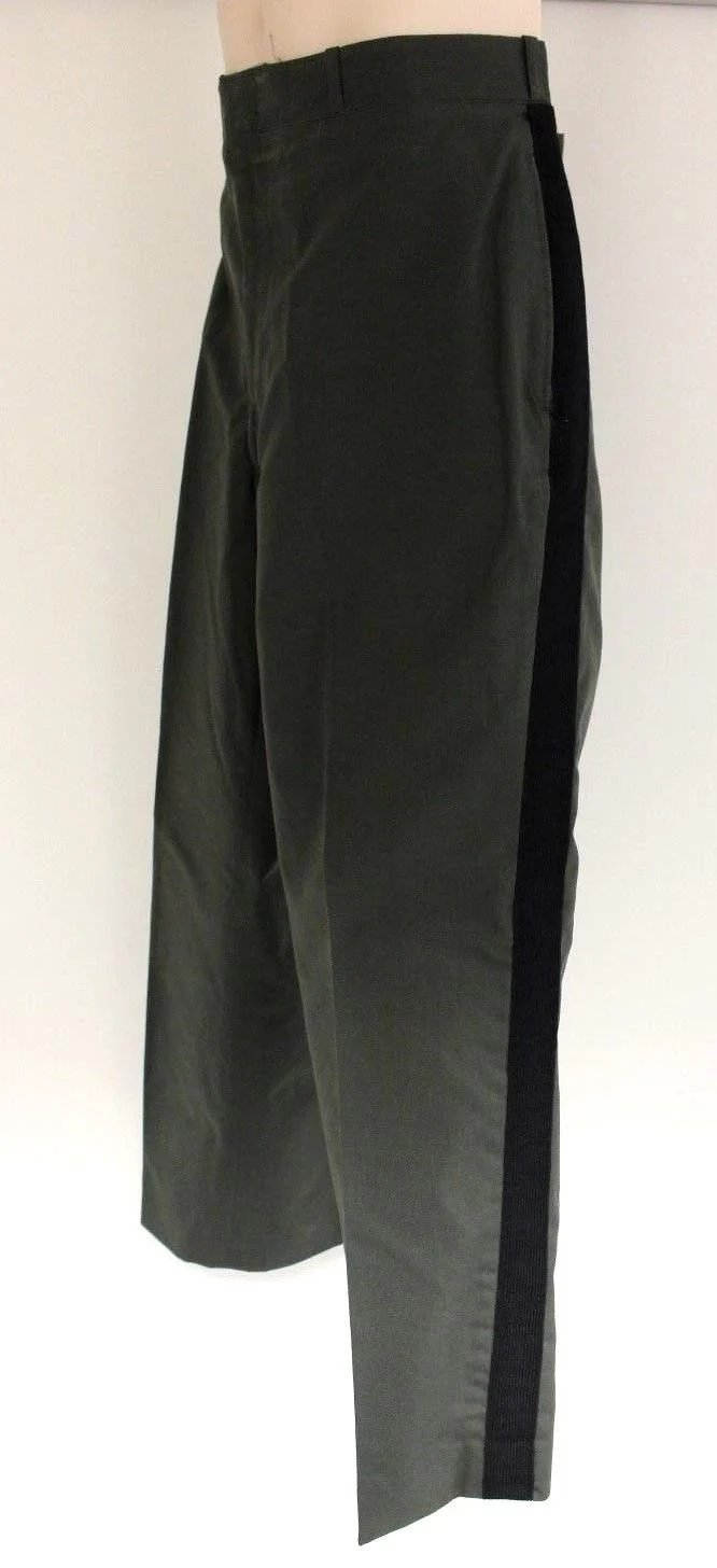 Army Men’s Trousers With Black Stripe - Size: 35 Short - Used