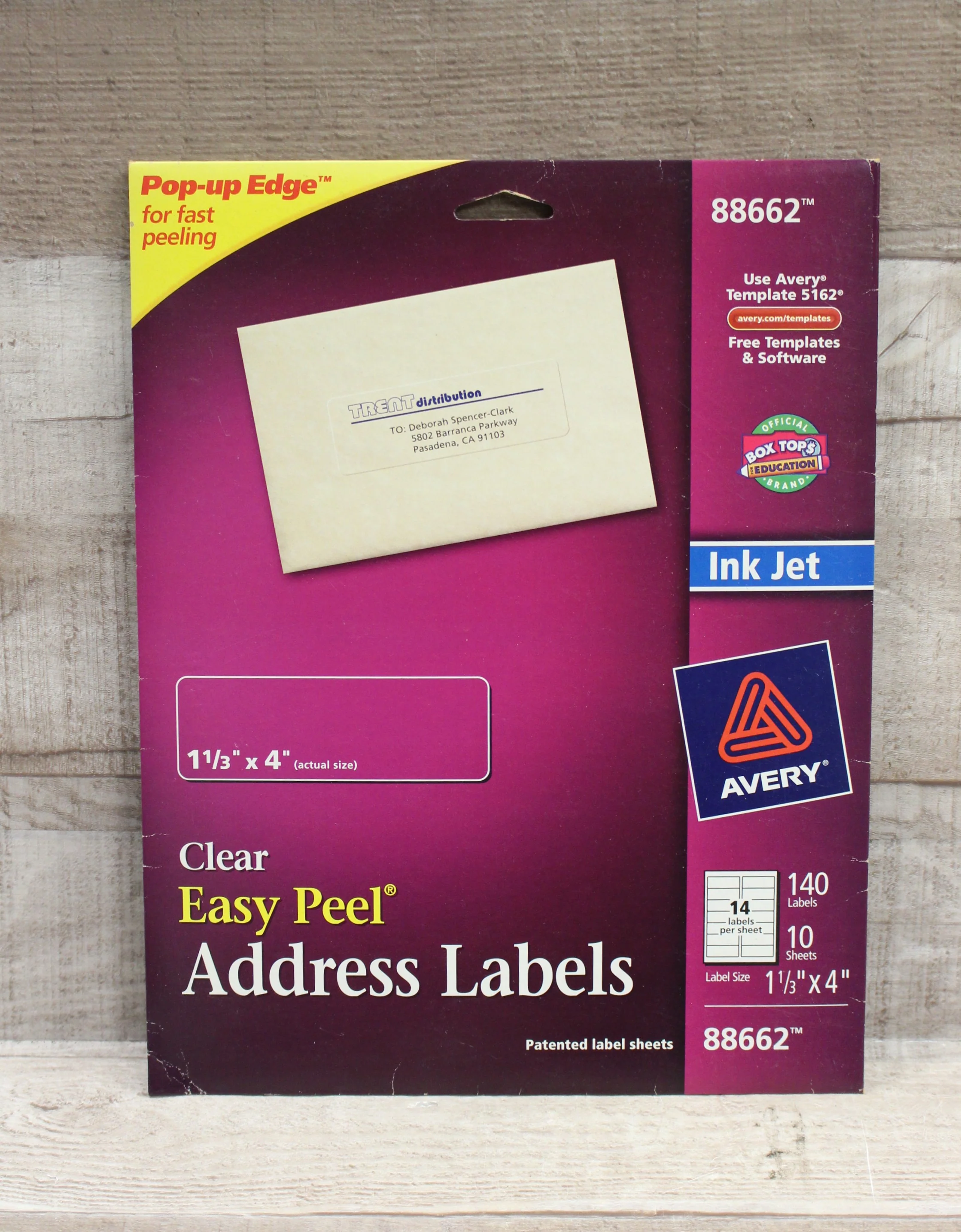 Avery Clear Address Labels - 88662 - 1 1/3" x 4" - 1401 Count - New
