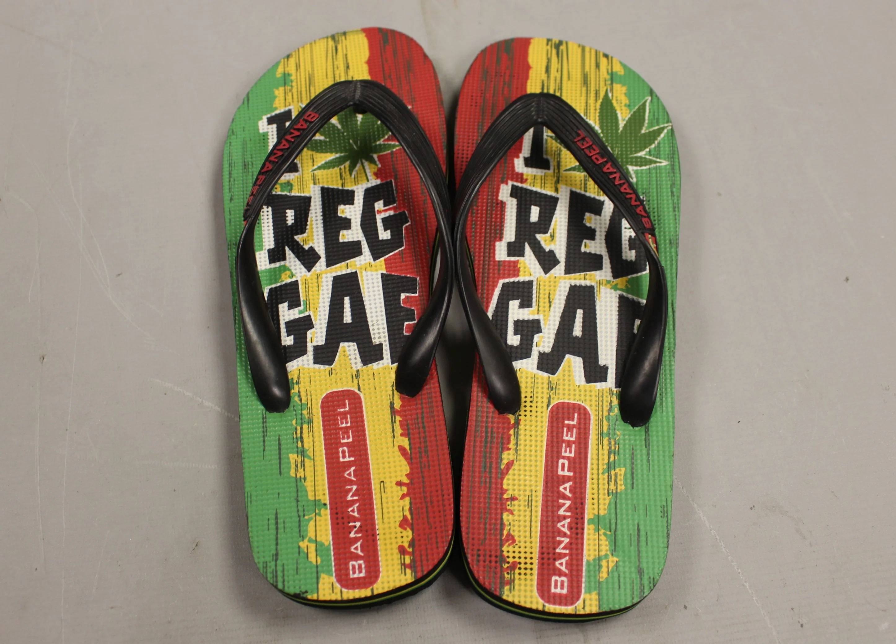 Banana Peel Men's I Weed Reggae Flip Flops - Size: 8/9 - New - Image 2