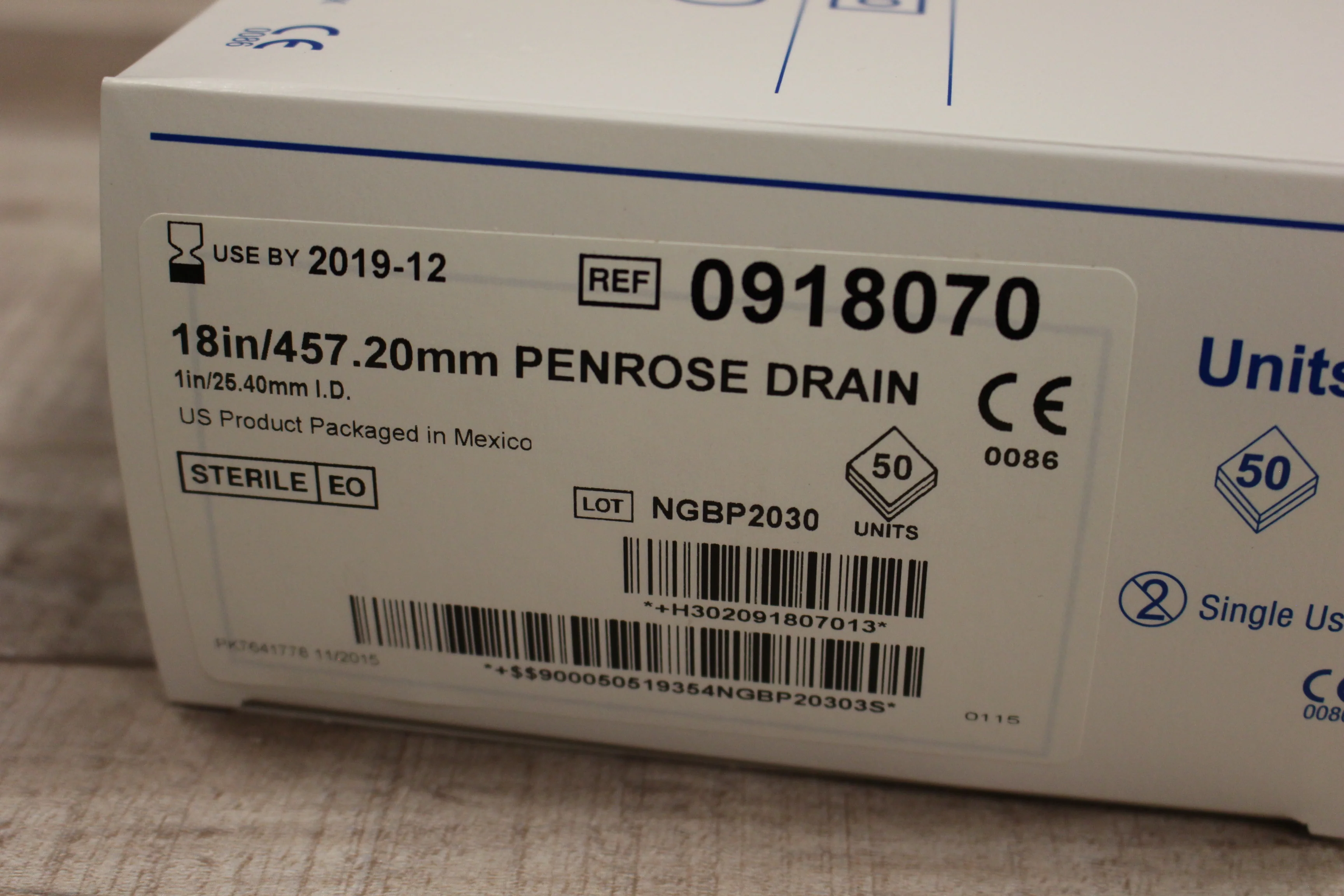 Bard Penrose Drains - Set of 50 - 1"X18" - 0918070 - New Expired - Image 3