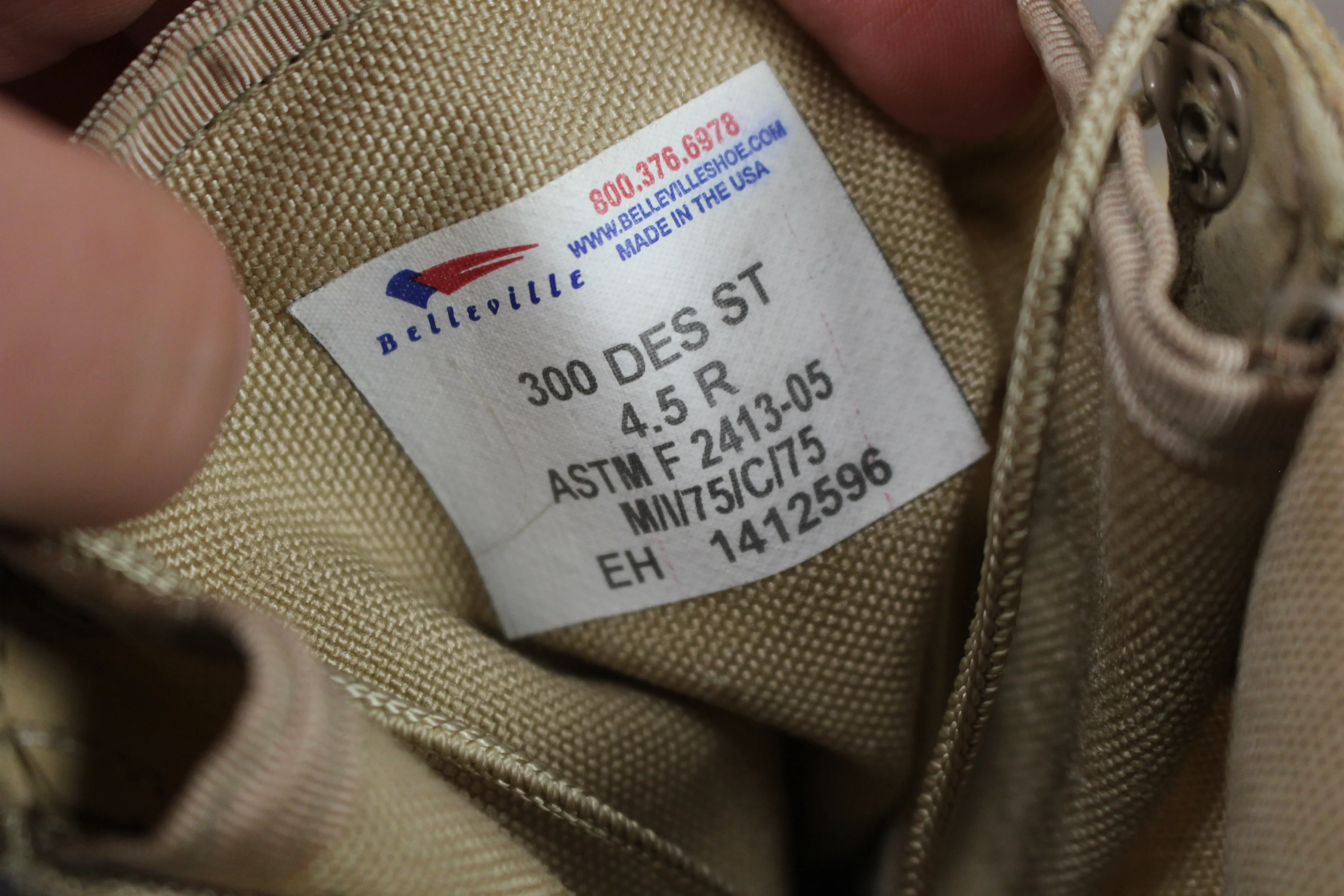 Belleville 300 Des ST Hot Weather Steel Toe Boot Size 4.5R -Used - Image 6