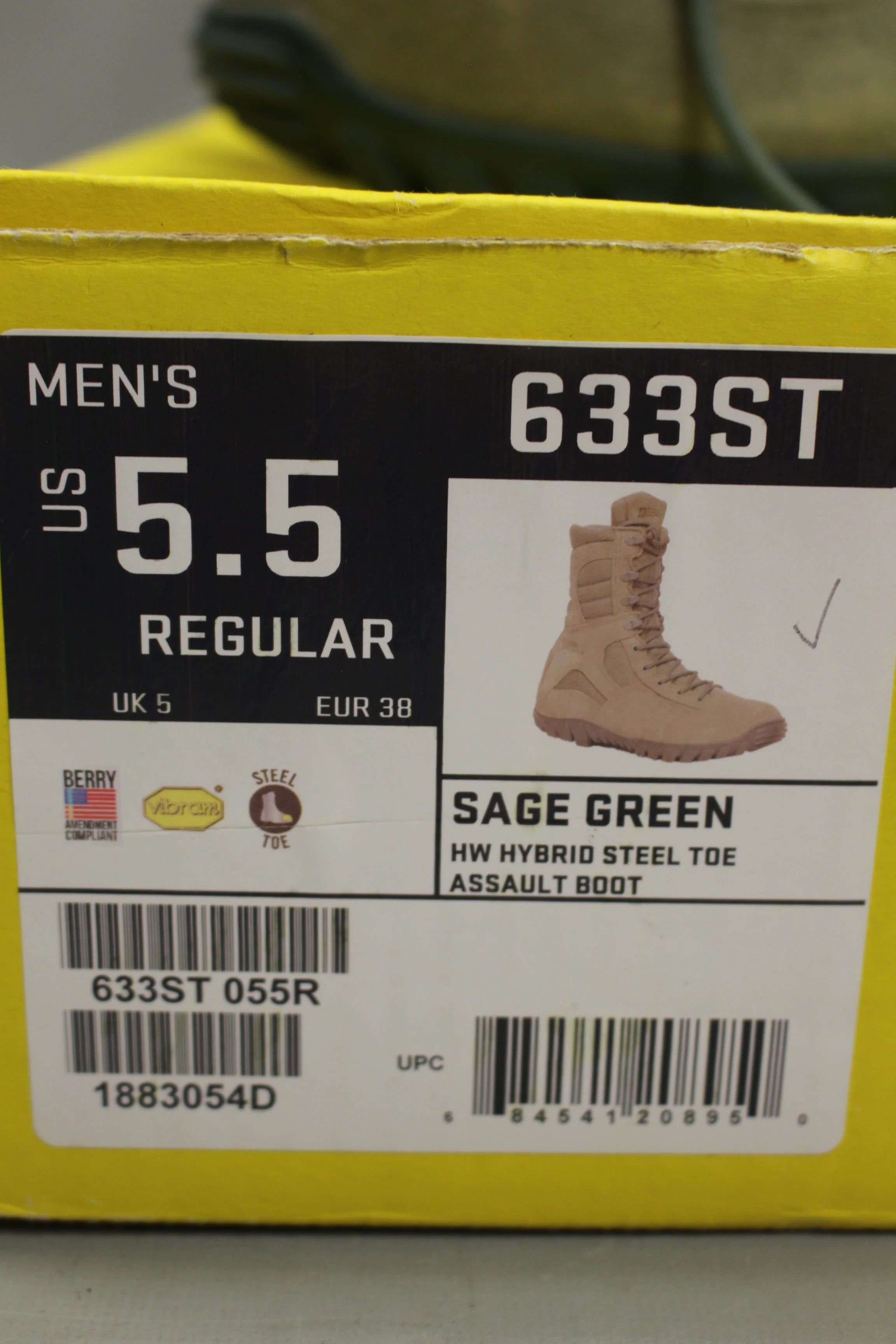 Belleville Men's 633ST Hot Weather Hybrid Steel Toe Assault Boot - 5.5R - Used - Image 2