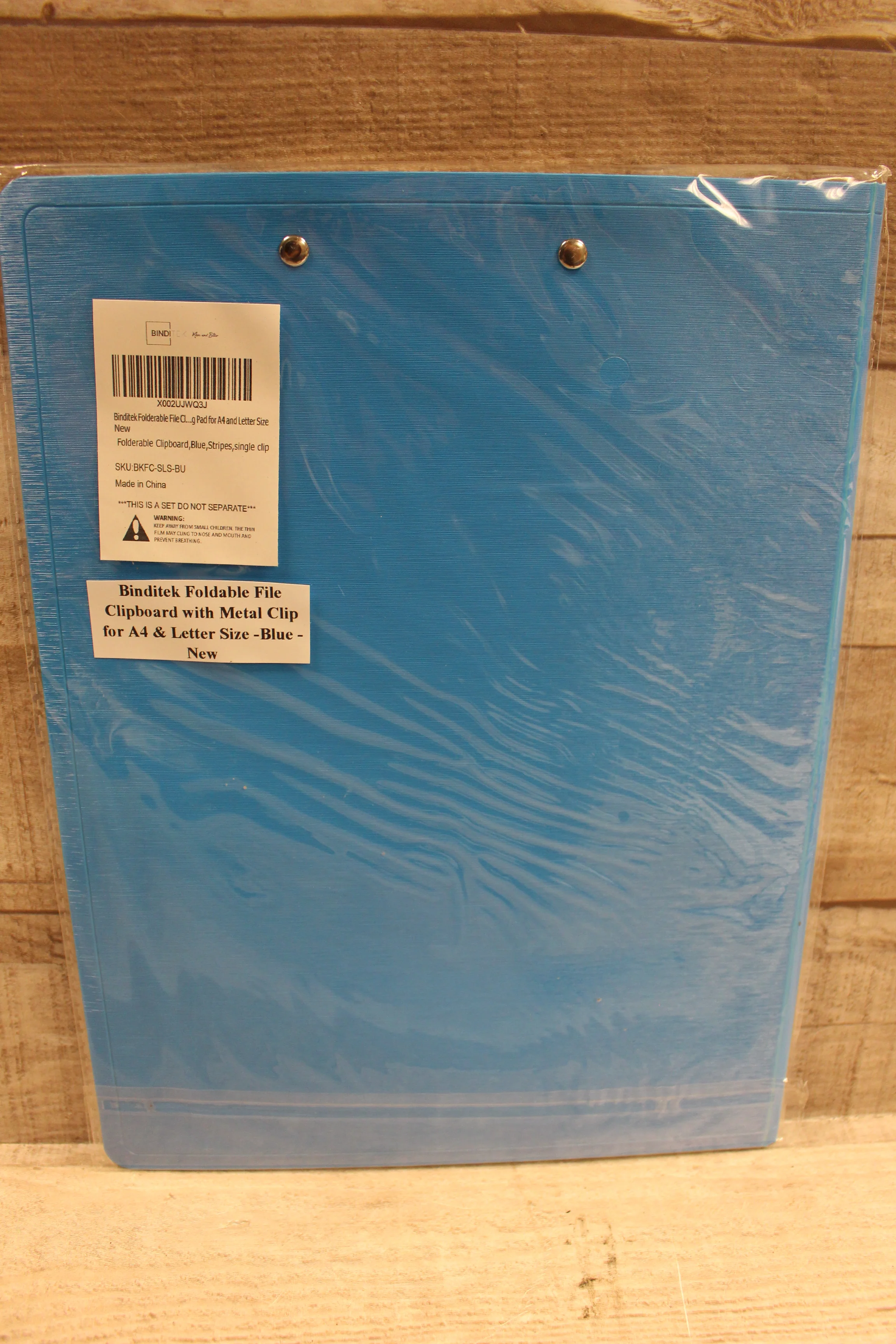 Binditek Foldable File Clipboard With Metal Clip A4 Letter Size -Blue -New - Image 2