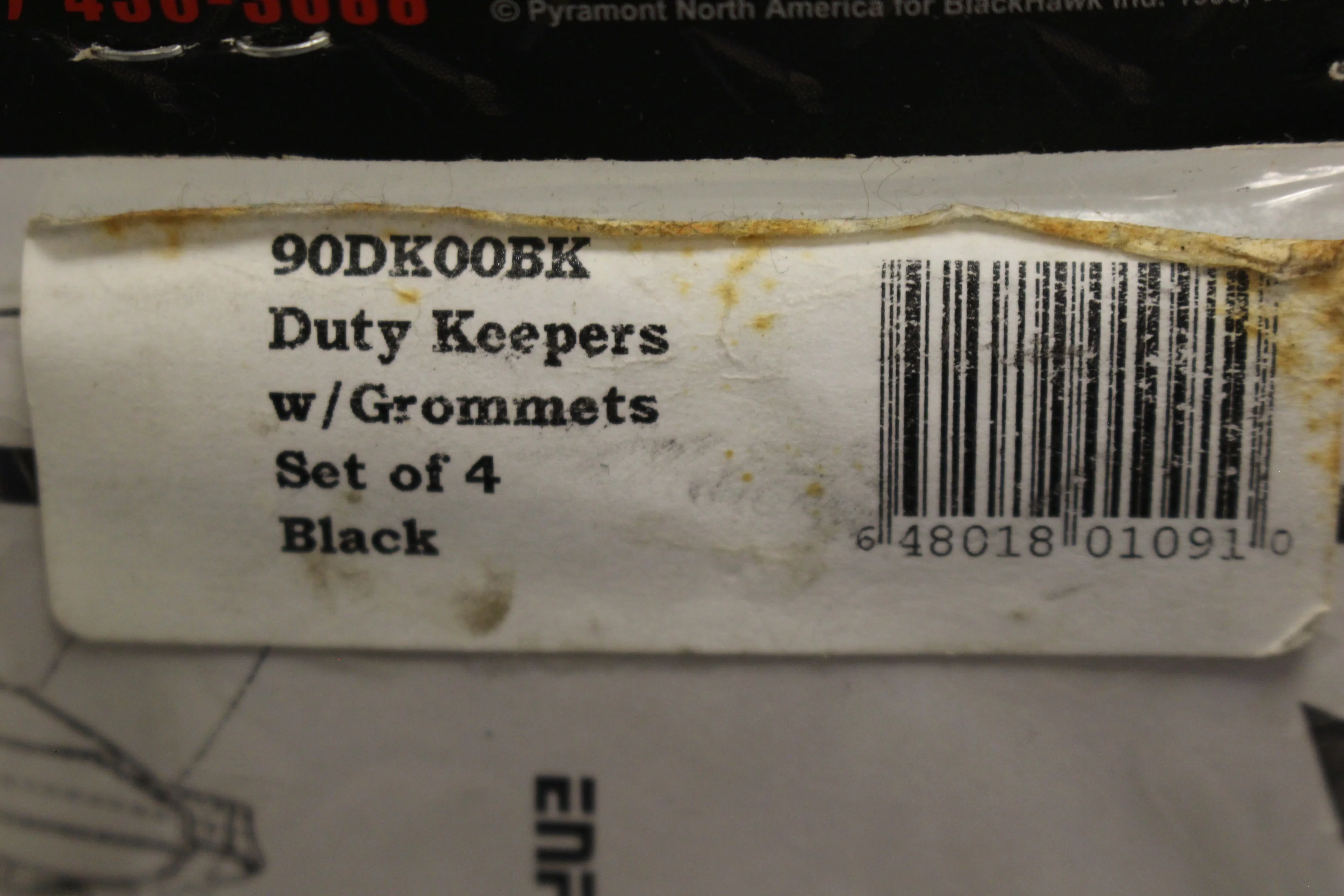 Blackhawk Duty Keepers with Grommets - Set of 4 - Black - 90DK00BK - New - Image 6