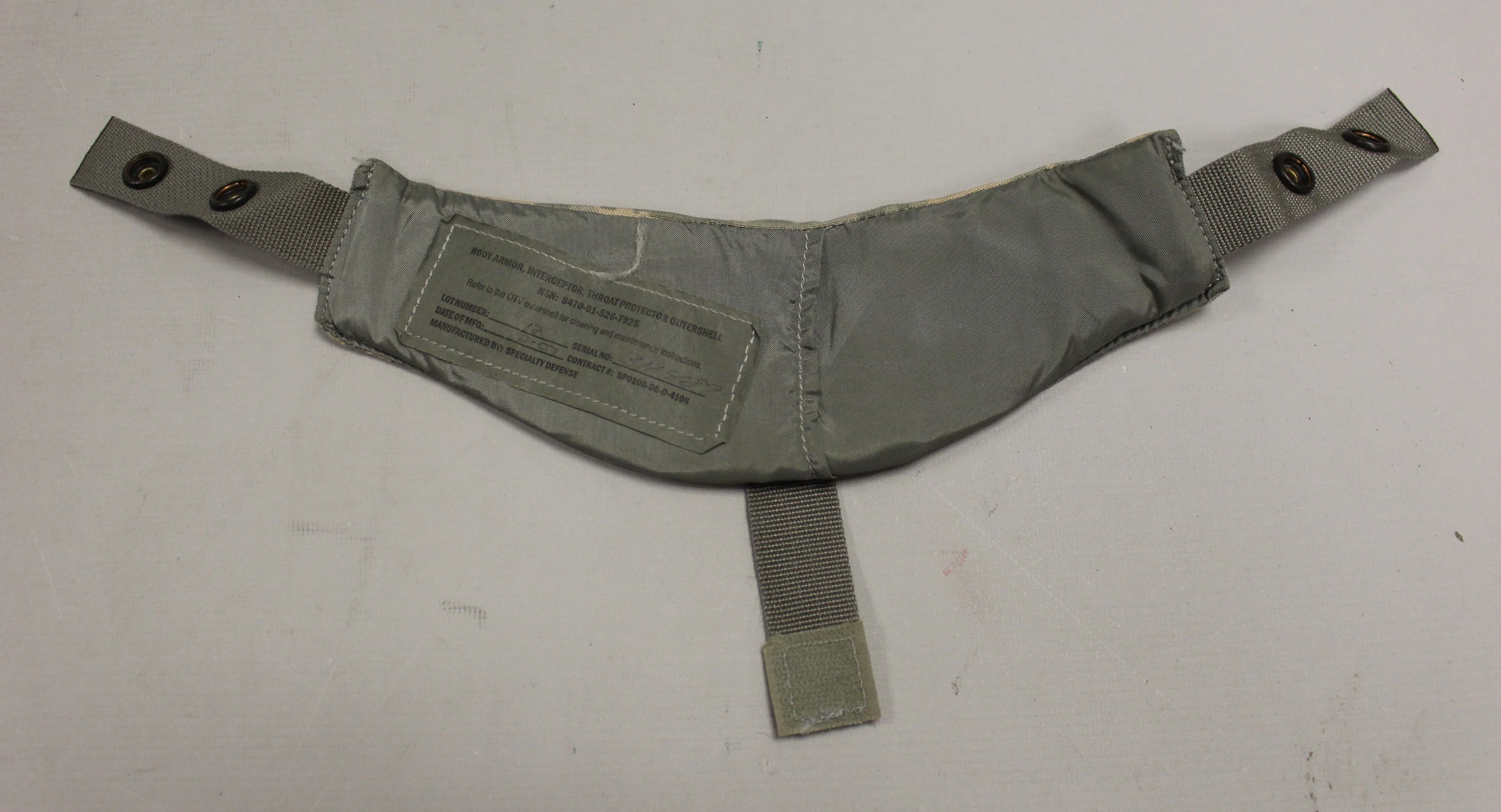 Body Armor ACU Interceptor Throat Protector with Inserts - 8470-01-526-7933 - Used - Image 2