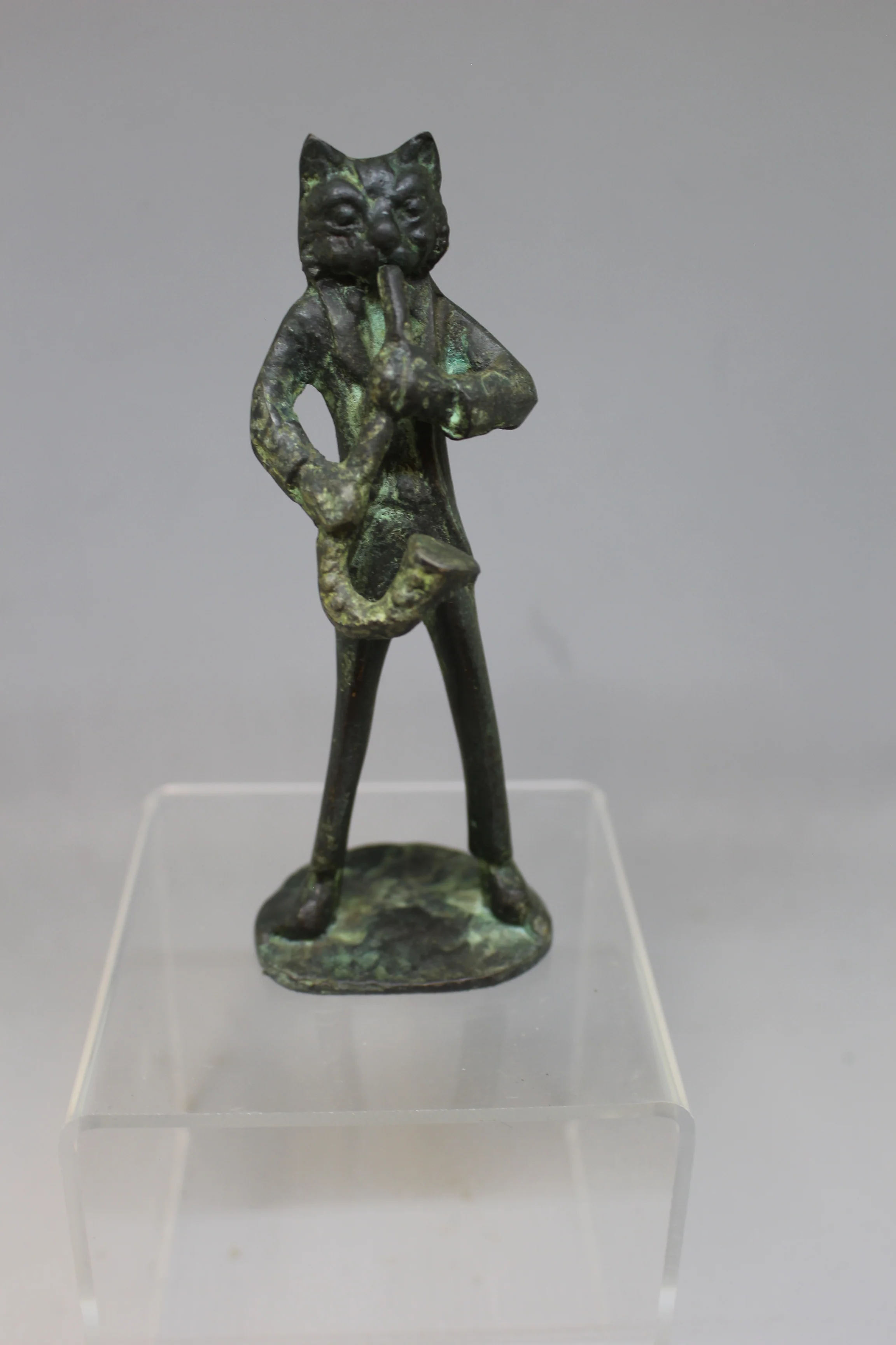 Brass Cat Band Statues - Set of 4 - 5-3/8" Tall - Used - Image 2