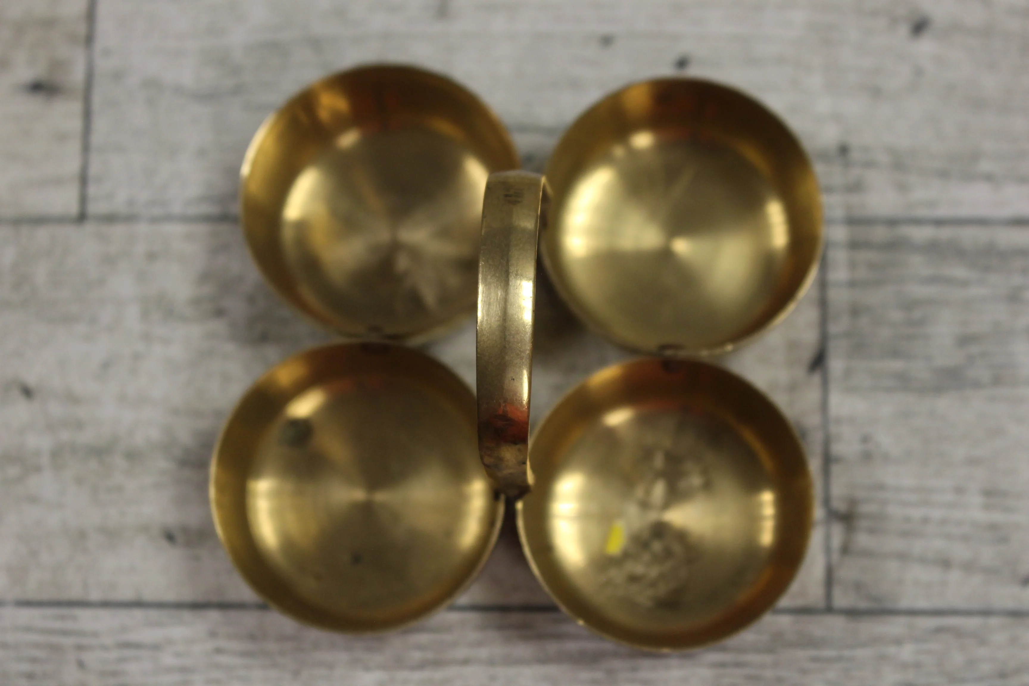 Brass Chowmukh Haldi 4 Bowl Holder - Used - Image 2
