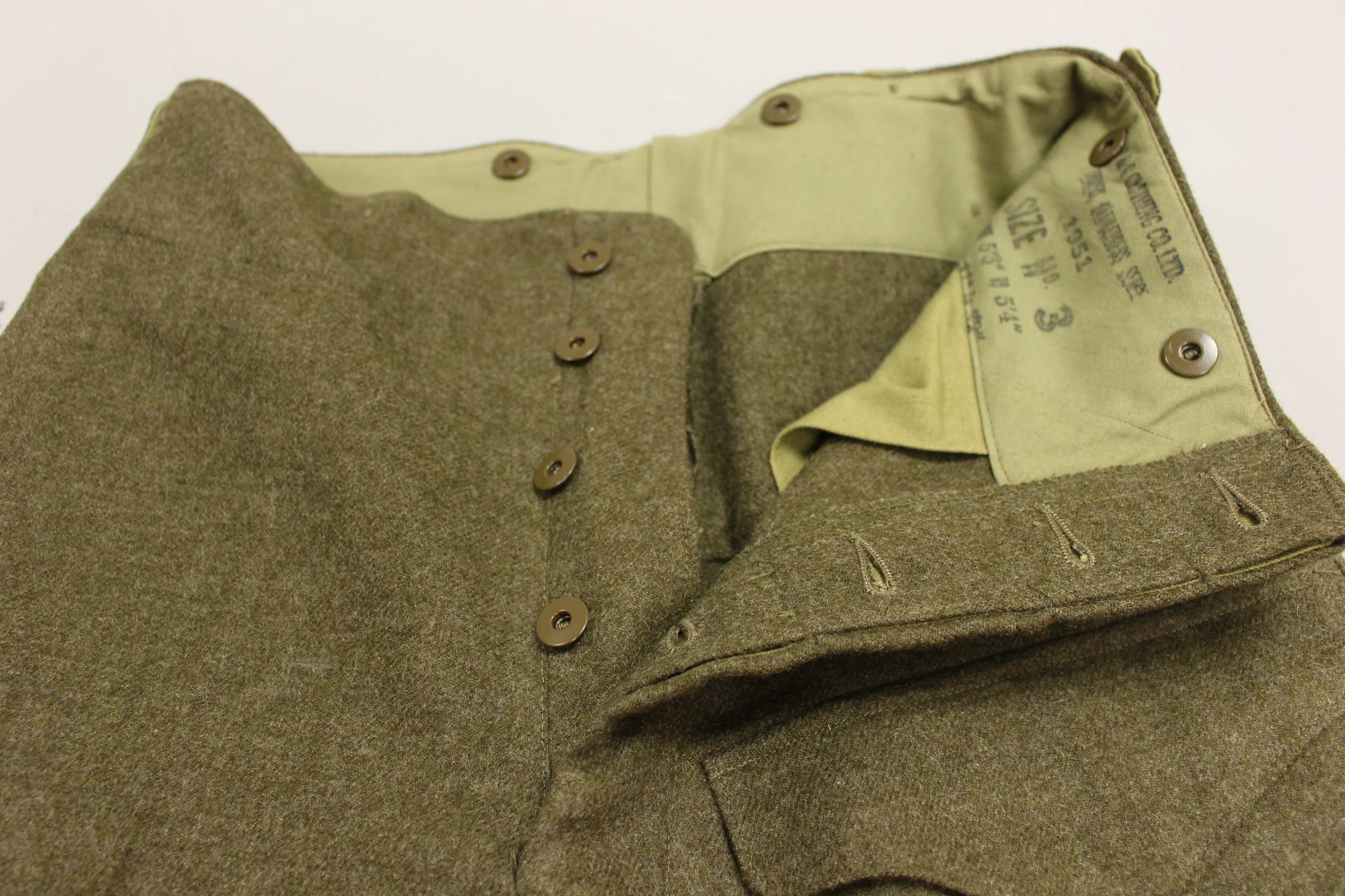 British 1951 Battle Dress Serge Trousers - Size. No 3 - Used - Image 3