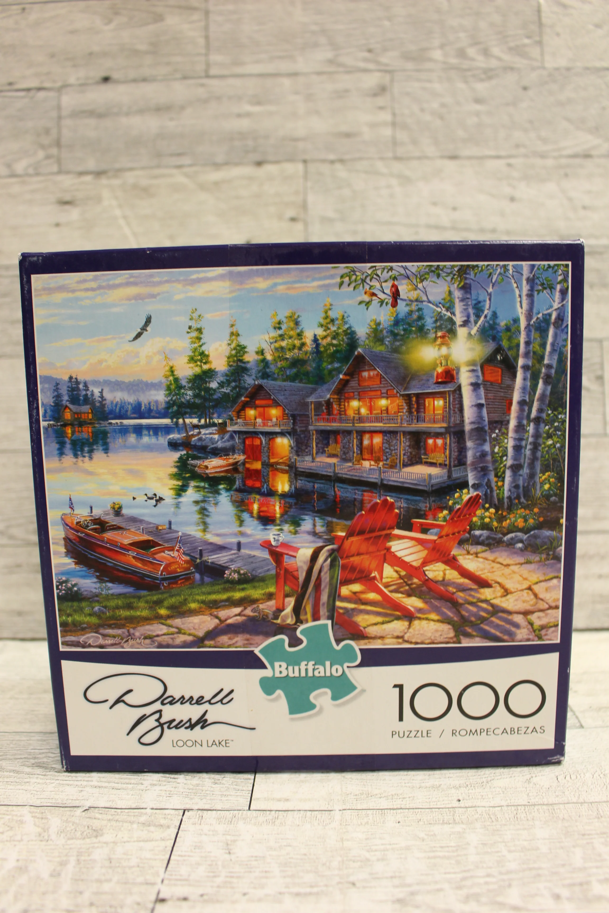 Buffalo Games Darrell Bush LOON LAKE 1000 Piece Puzzle - 26.75" x 19.75" - Used
