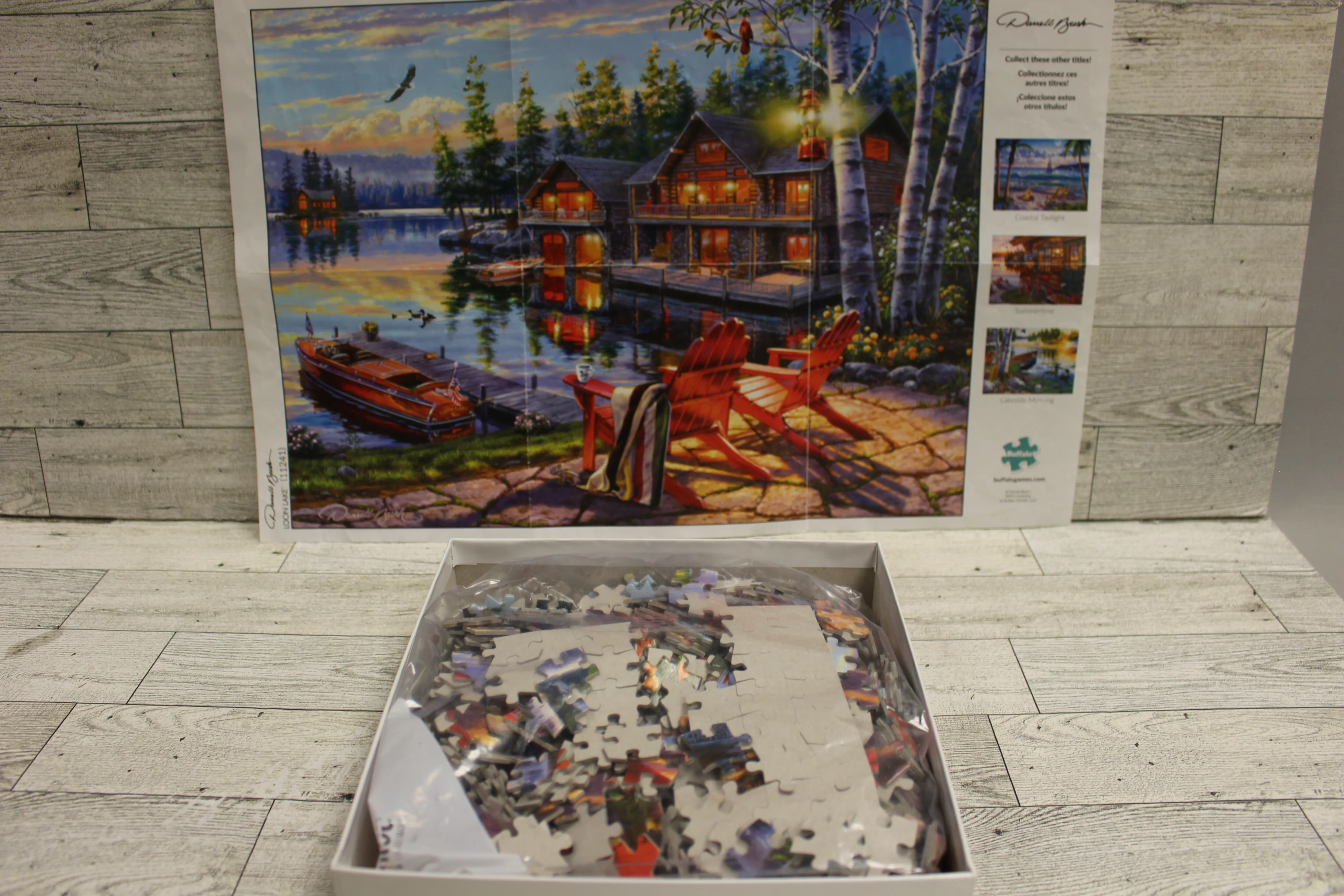 Buffalo Games Darrell Bush LOON LAKE 1000 Piece Puzzle - 26.75" x 19.75" - Used - Image 8