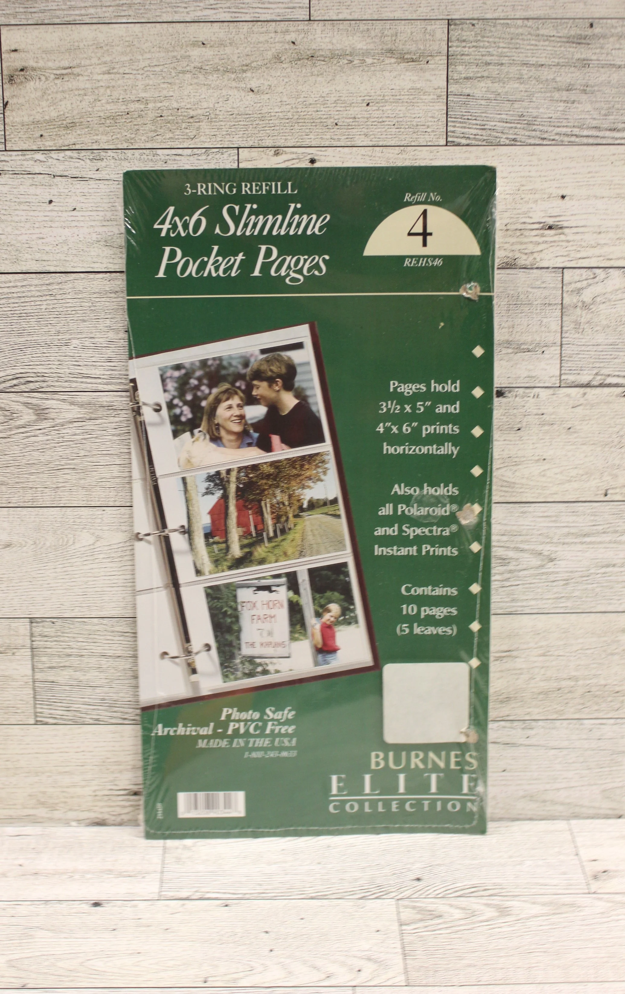Burnes Elite Collection 4x6 Slimline Pocket Pages - 3 ring refill - New