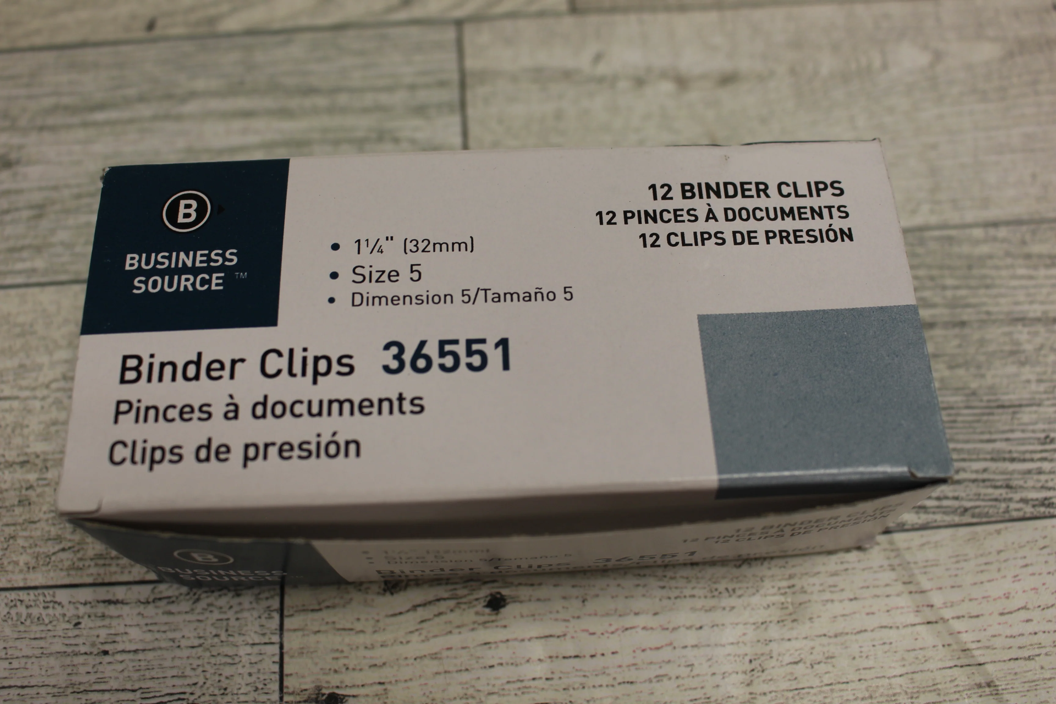 Business Source 1-1/4" Binder Clips - Size 5 - Set of 12 - New - Image 3