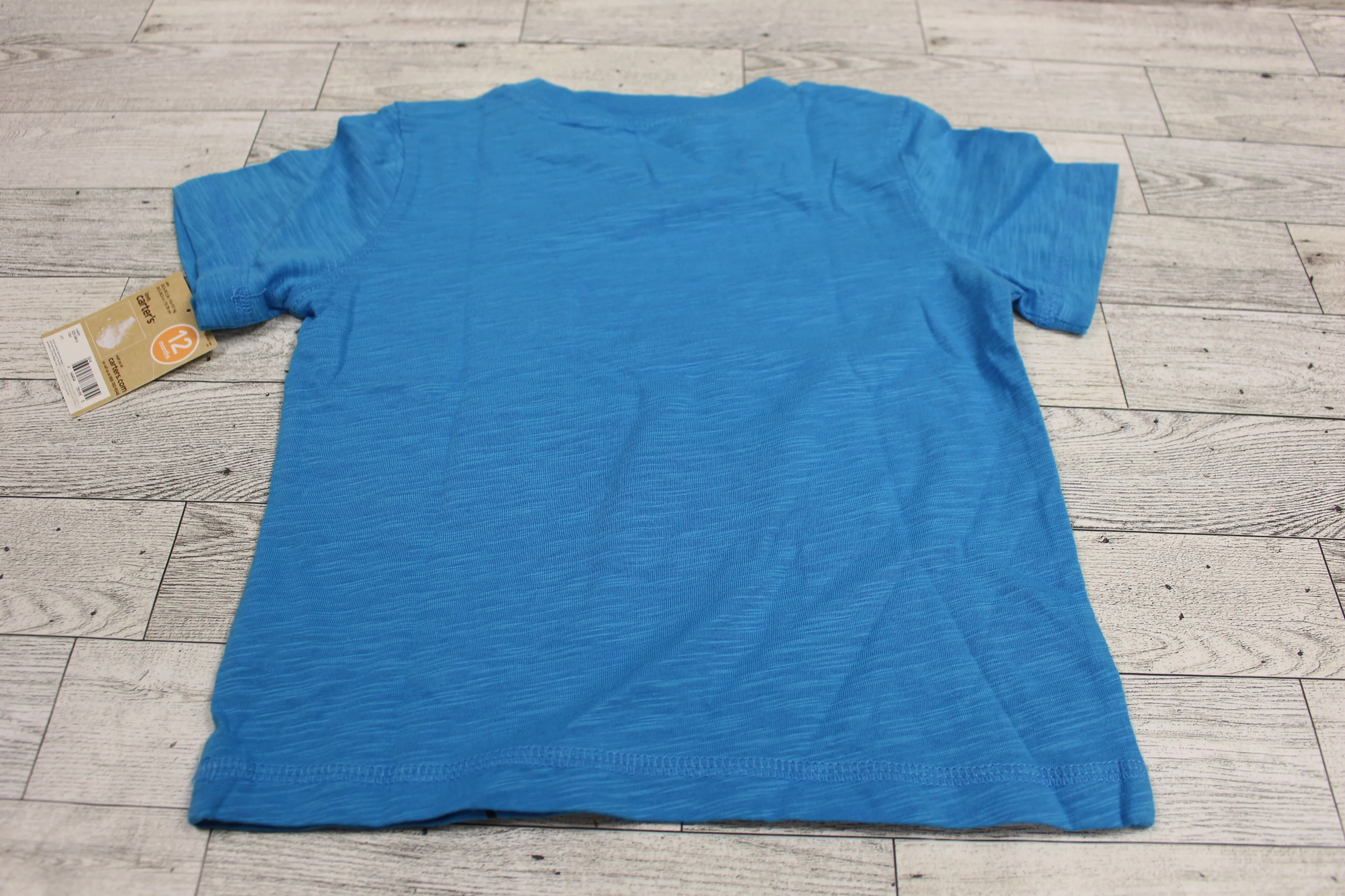 Carter's Dinosaur "Insert Snack" Short Sleeve T-Shirt - Blue - 12 Months - New - Image 3