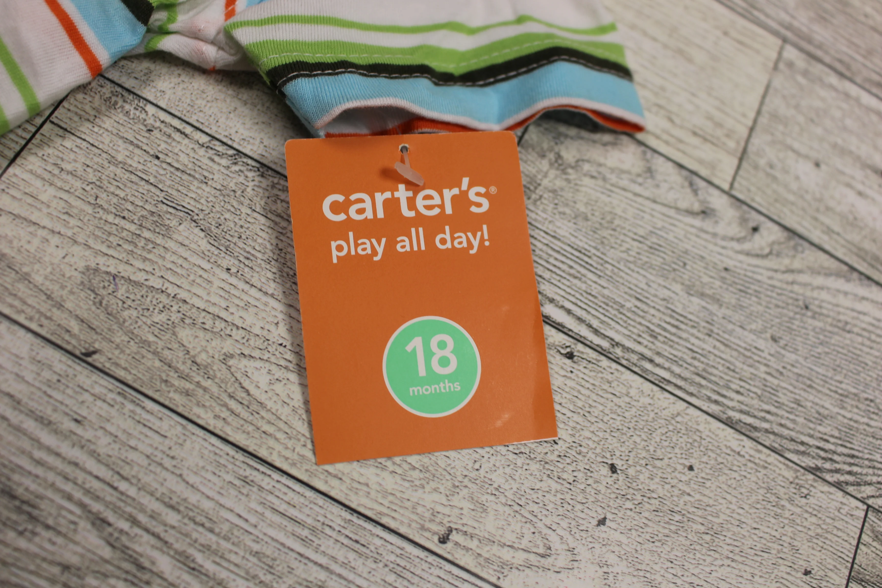 Carter's Striped Short Sleeve Polo T-Shirt - 18 Months - New - Image 3