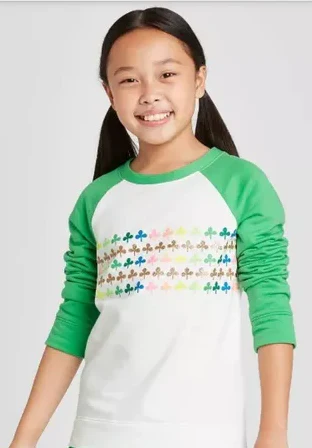 Cat & Jack Kids St. Patrick’s Shamrock Sweatshirt – Medium (7/8) - NWOT