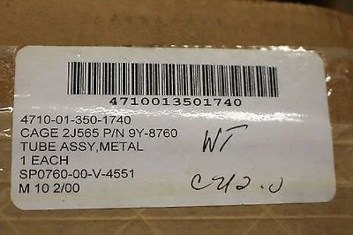 Caterpillar Metal Tube Assembly, PN 9Y-8760, NSN 4710-01-350-1740, New! - Image 2